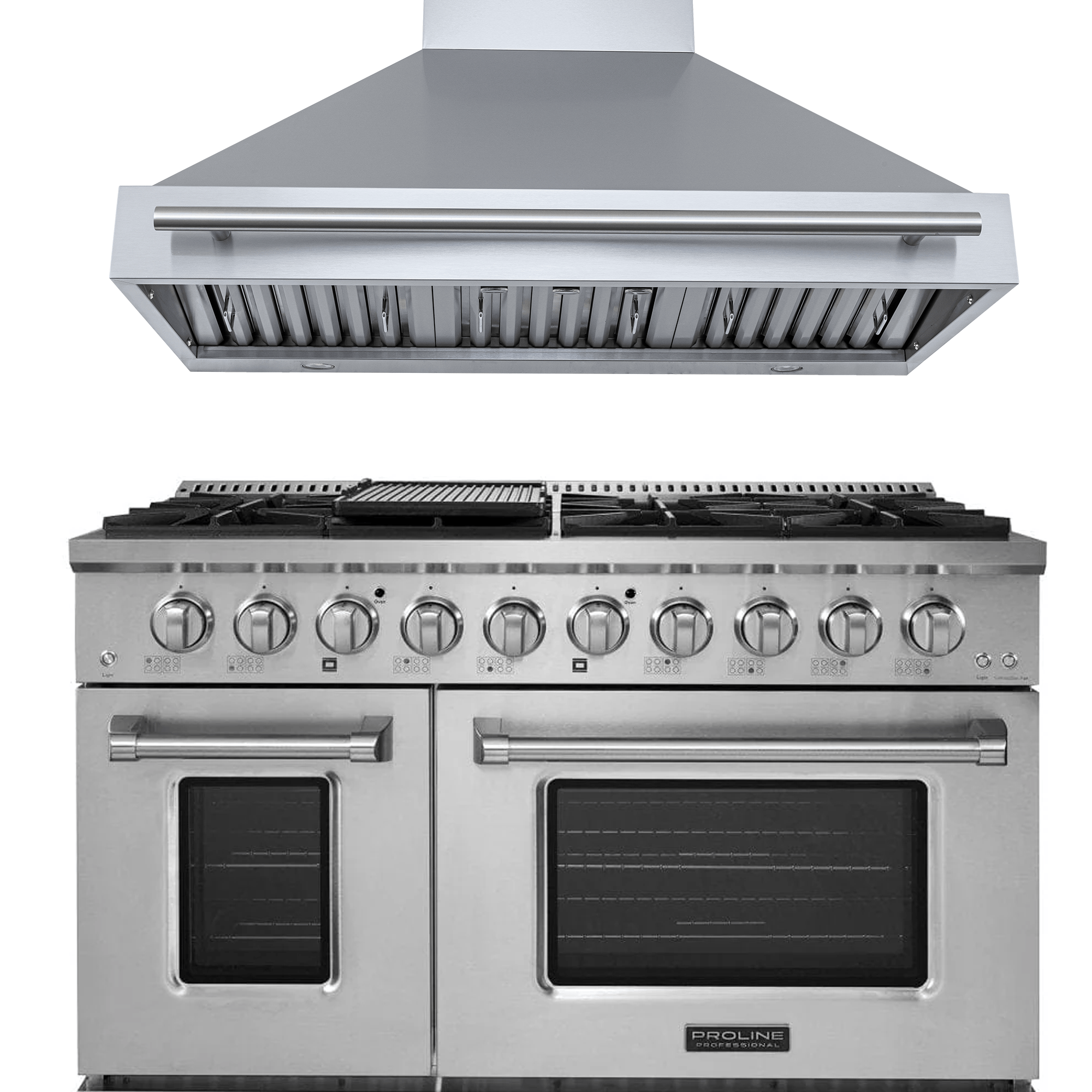 Save 10% on a PLSR 48" range with double ovens and 48" hood at ProlineRangeHoods.com—kitchen bundle offer.