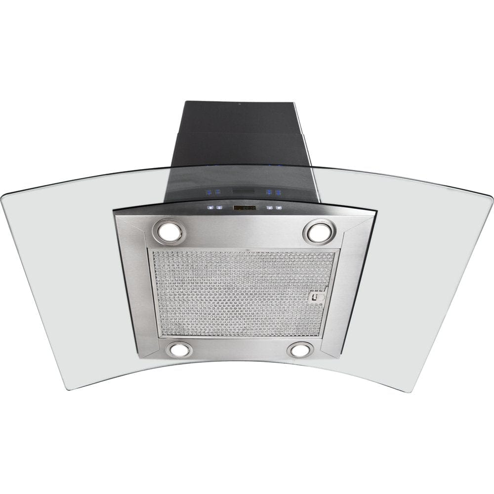Introducing the Proline PLFI 544, a ducted island range hood from ProlineRangeHoods.com. With a sleek stainless steel finish, it boasts built-in lights, an advanced control panel, and a robust 600 CFM motor.