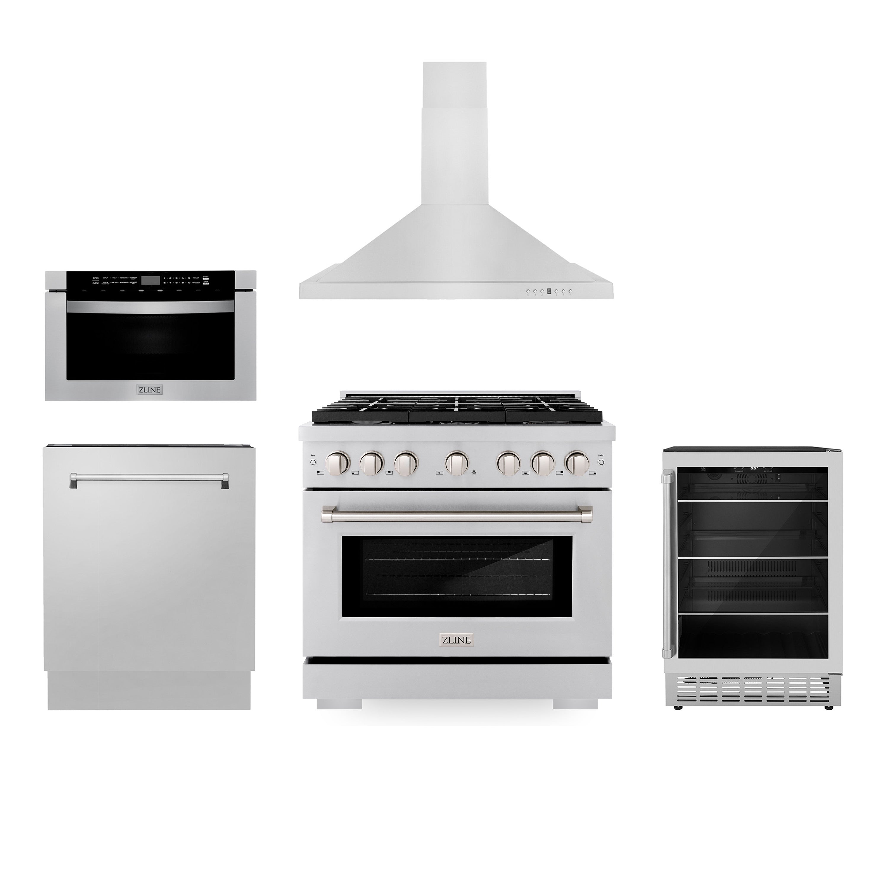 Z-line Kitchen Packages model 5KP-SGRRH36-MWDWV-RBV