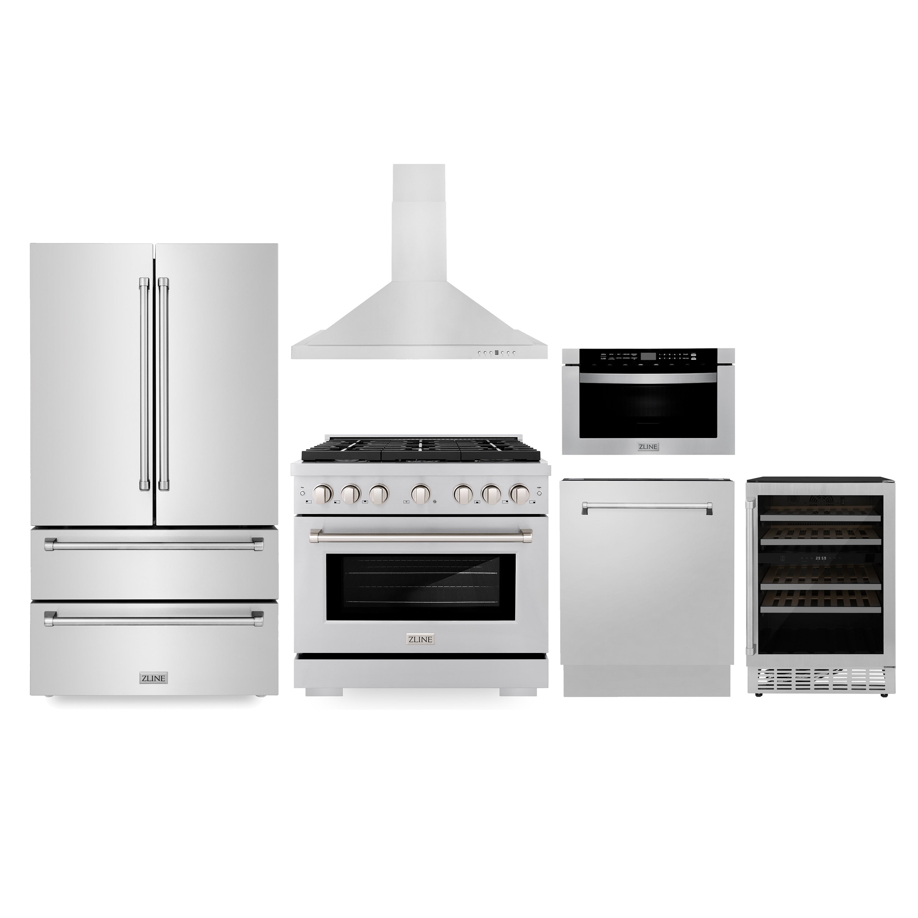 Z-line Kitchen Packages model 6KPR-SGRRH36-MWDWV-RWV