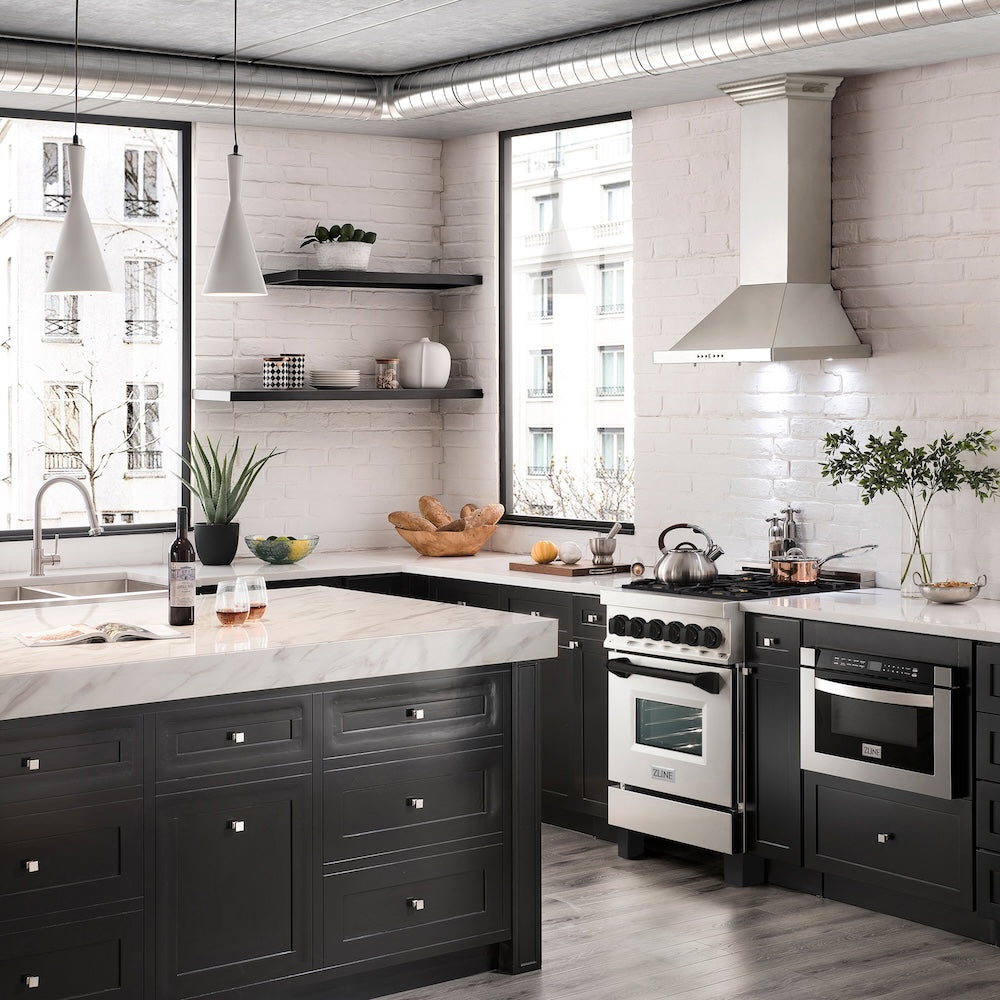 ZLINE Autograph Edition 24 in. 2.8 cu. ft. Legacy Dual Fuel Range with 4 Burner Gas Cooktop and Electric Convection Oven in Stainless Steel and Champagne Bronze Accents (RAZ-24-CB)