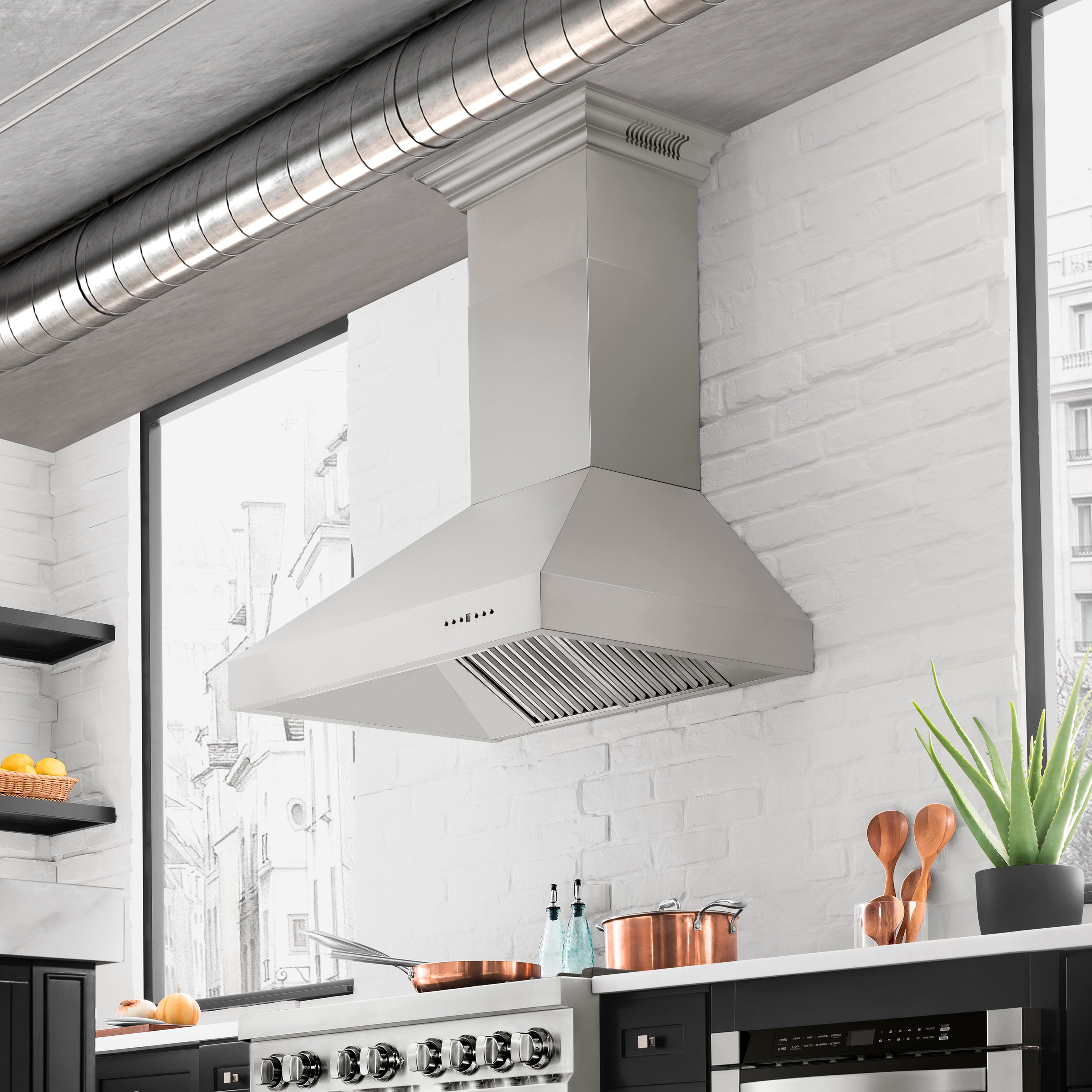 ZLINE 30" Professional Convertible Vent Wall Mount Range Hood in Stainless Steel (697-30)