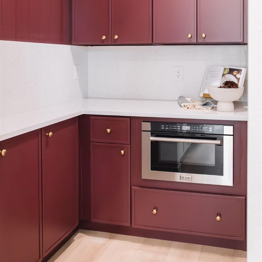 ZLINE 24" 1.2 cu. ft. Built-in Microwave Drawer with a Traditional Handle in Stainless Steel