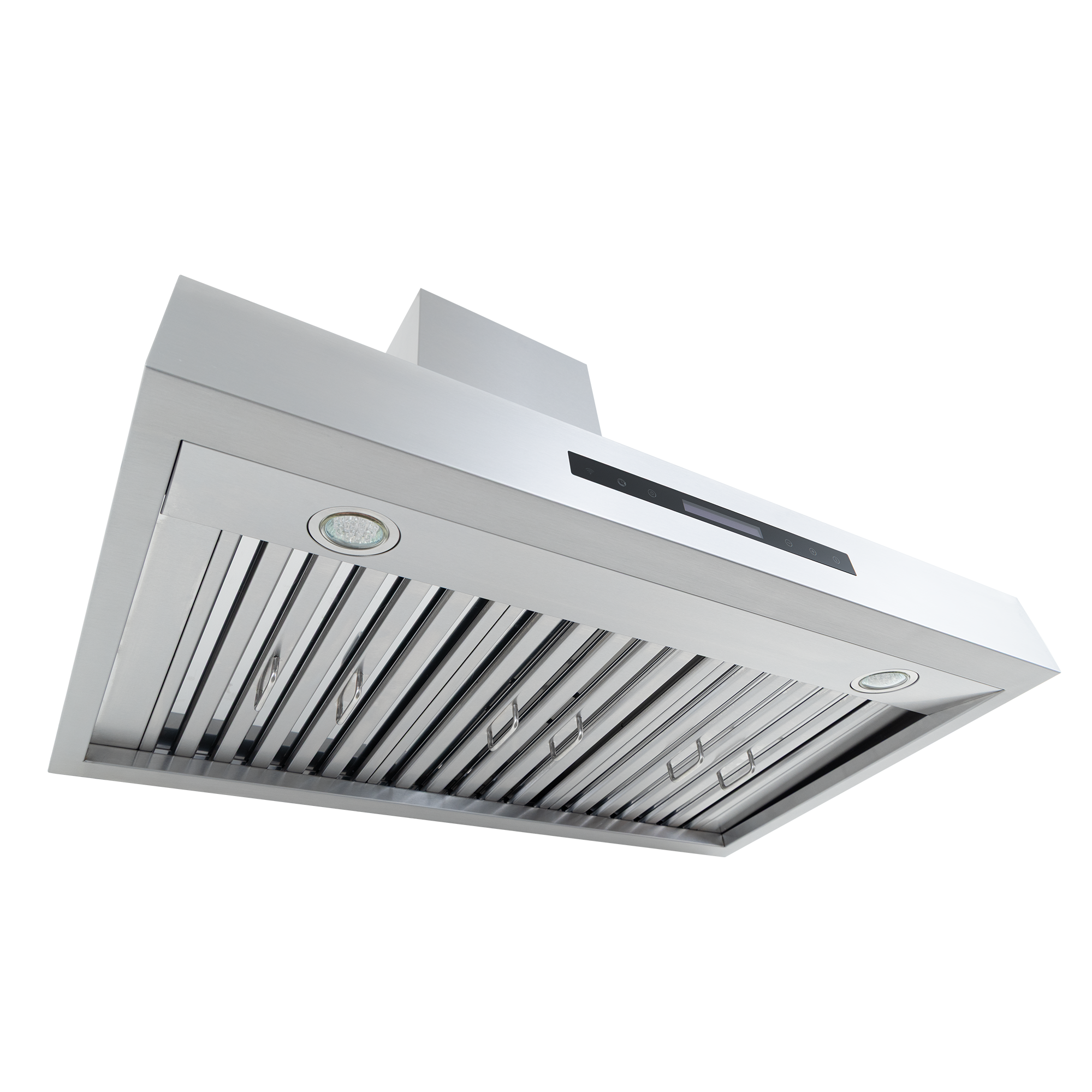 The Proline Range Hoods King Air, Dream Home Series, wall-mounted in stainless steel. ProlineRangeHoods.com.