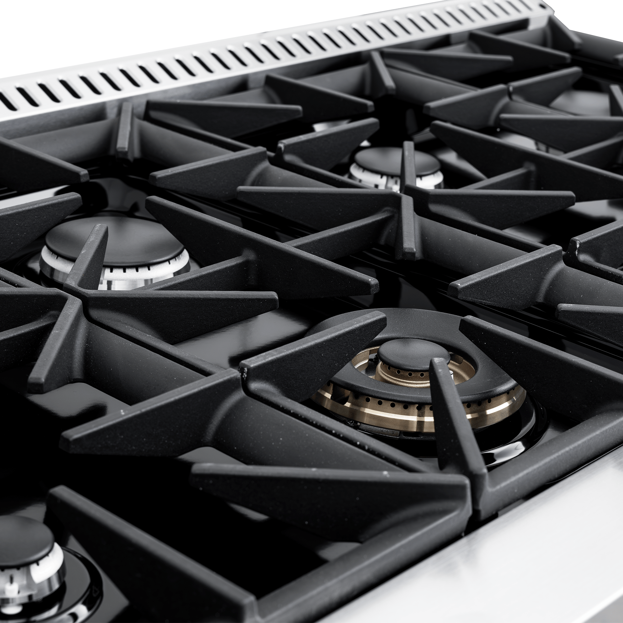 Proline PLST 48 in. Gas Rangetop by Proline Range Hoods, modern stainless steel with 4 burners. ProlineRangeHoods.com.