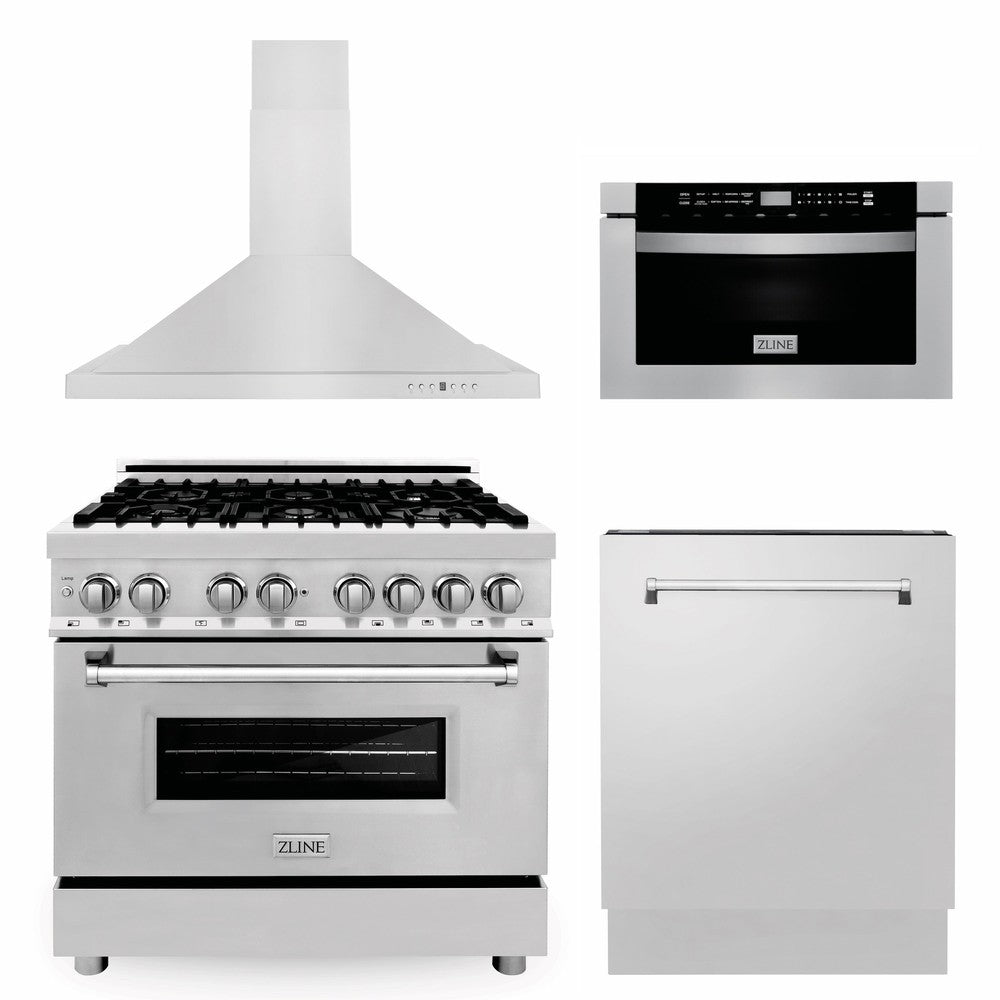 Z-line Kitchen Packages model 4KAPR-RARHDWM36-G