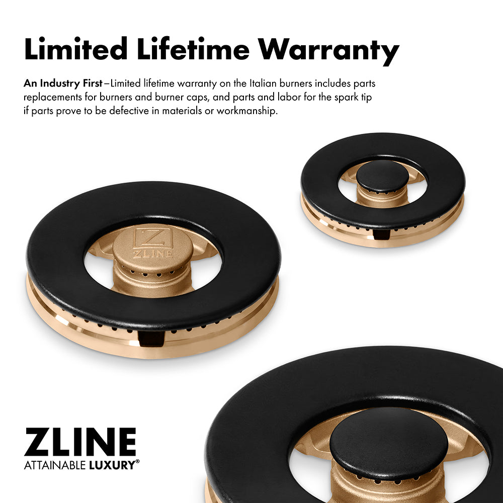 ZLINE Designer Collection 36 in. 5.2 cu. ft. Paramount Dual Fuel Range with 6 Burner Gas Cooktop and Electric Convection Oven in Black Satin Stainless Steel with Matte Black and Champagne Bronze Accents (SDRBSZ-36-MBCB)
