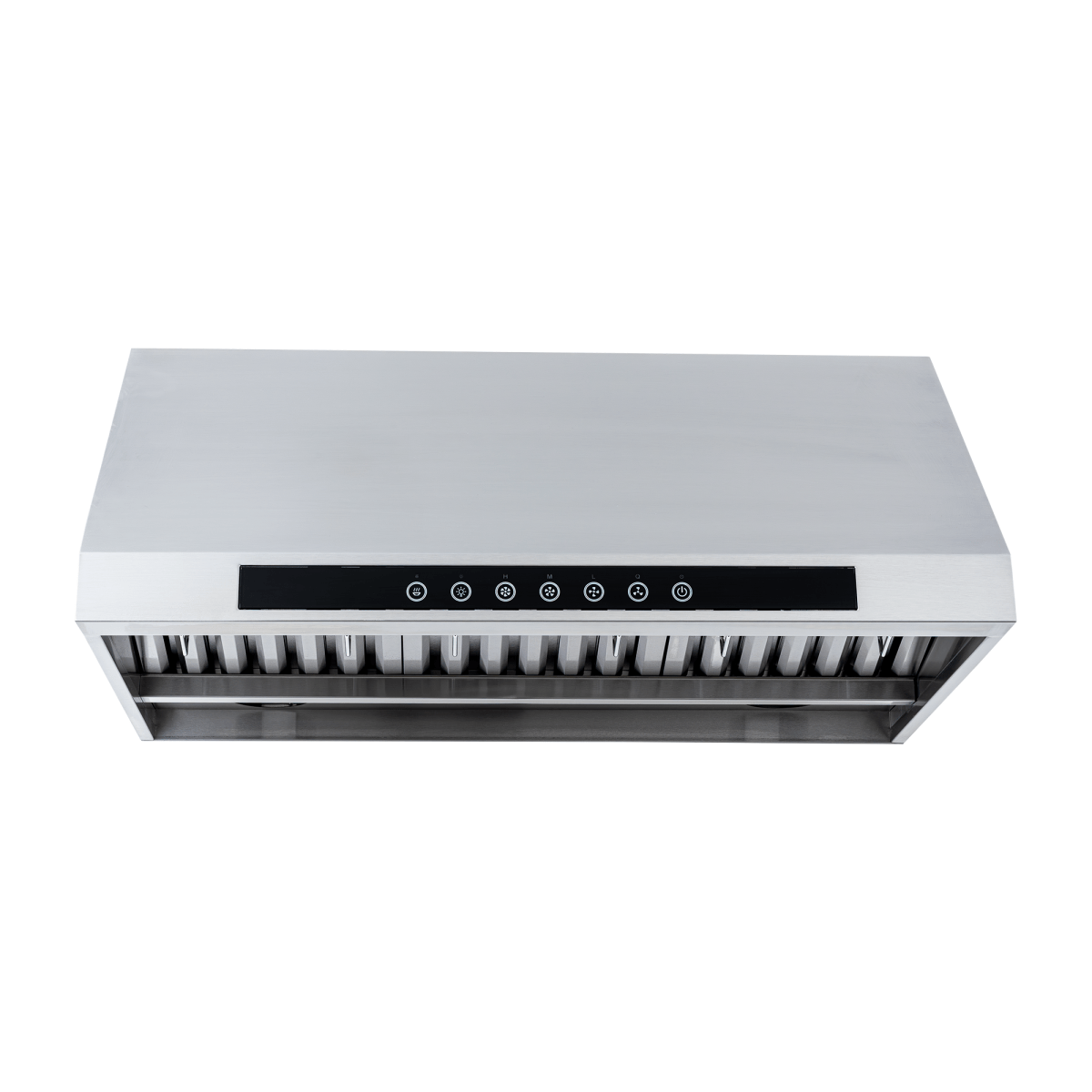 Proline PLJW 102 Range Hood in stainless steel, front view. 1000 CFM, ductless option. ProlineRangeHoods.com.