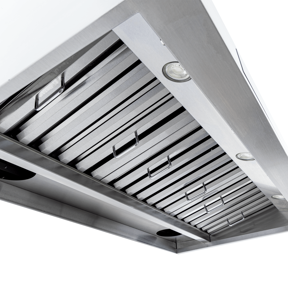 ProlineRangeHoods.com PLJW 102 range hood: baffle filters, 1000 CFM, lights, stainless steel, ductless convertible.