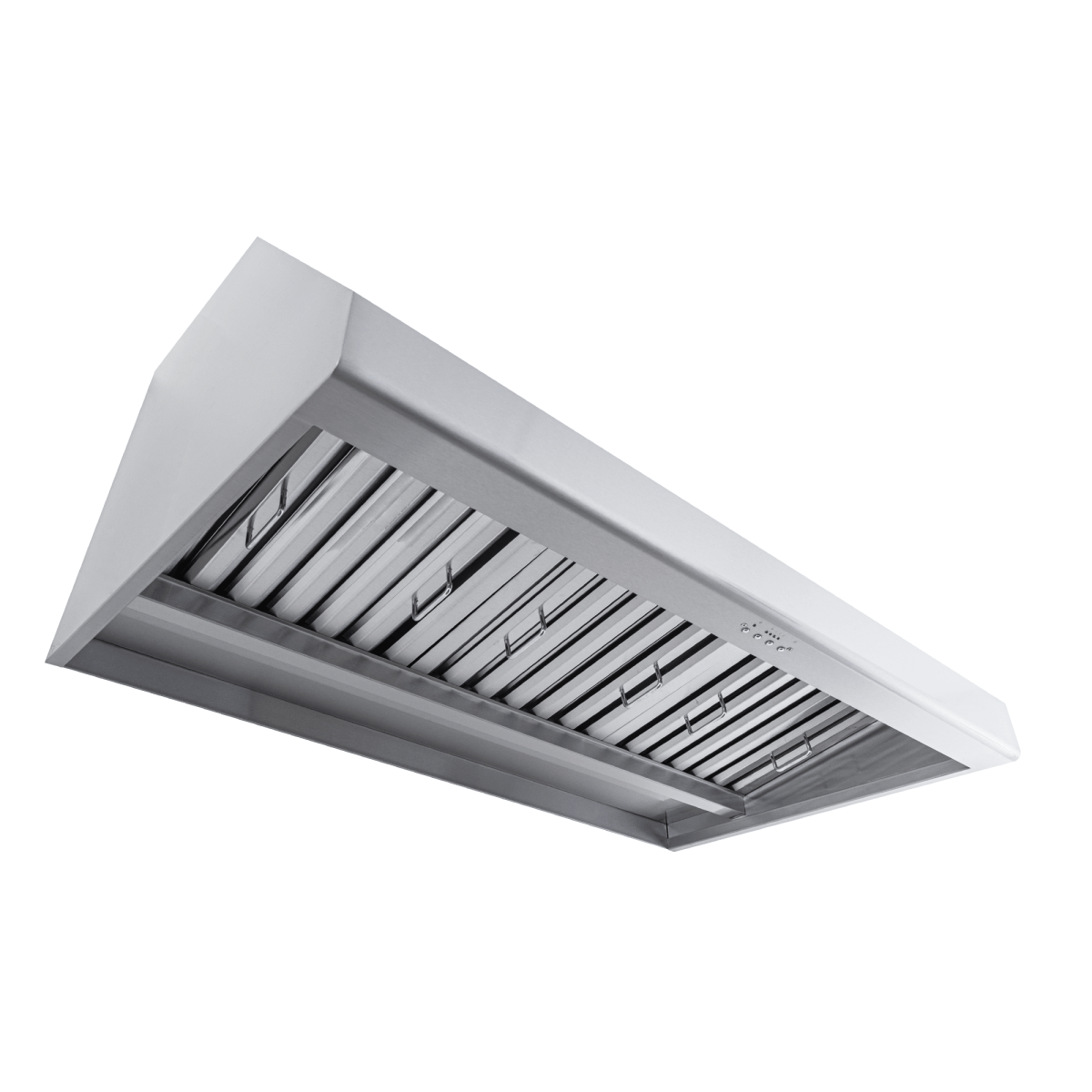 Proline PLJW 108 Under Cabinet Range Hood, stainless steel, 1000/2000 CFM suction; low angle. ProlineRangeHoods.com.