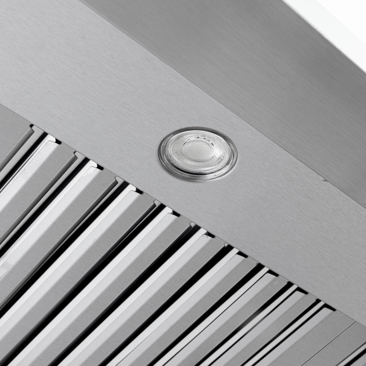 ProlineRangeHoods.com PLJW 120 stainless steel under cabinet hood, round light, 900/1800 CFM, ductless convertible.