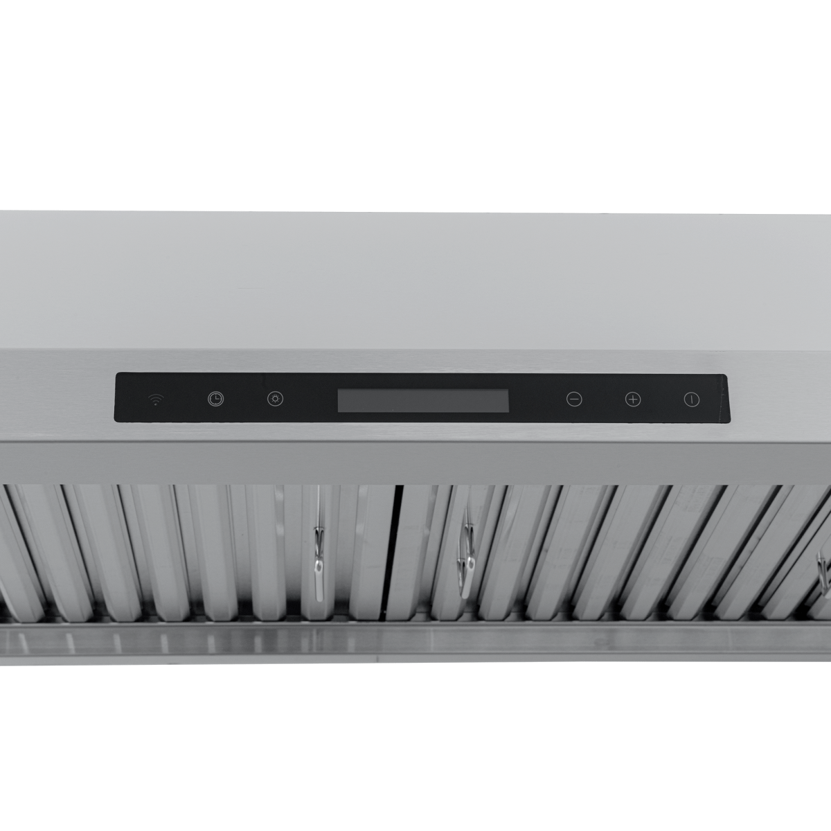 ProlineRangeHoods.com PLJW 120 under cabinet stainless range hood with digital panel, filters, 900/1800 CFM, ductless option.