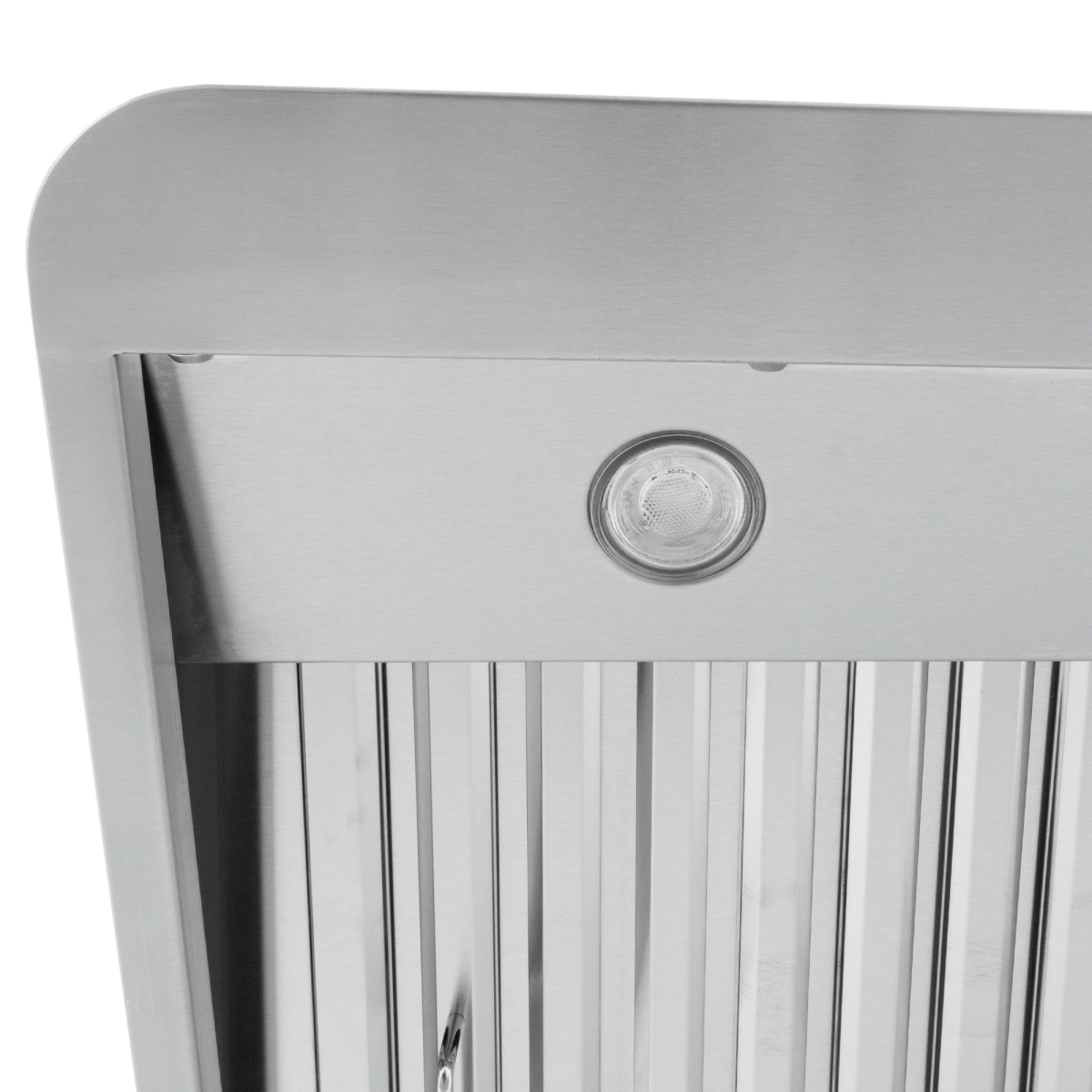 Proline PLJW 120 under cabinet stainless hood with slats, built-in light, 900/1800 CFM. ProlineRangeHoods.com.