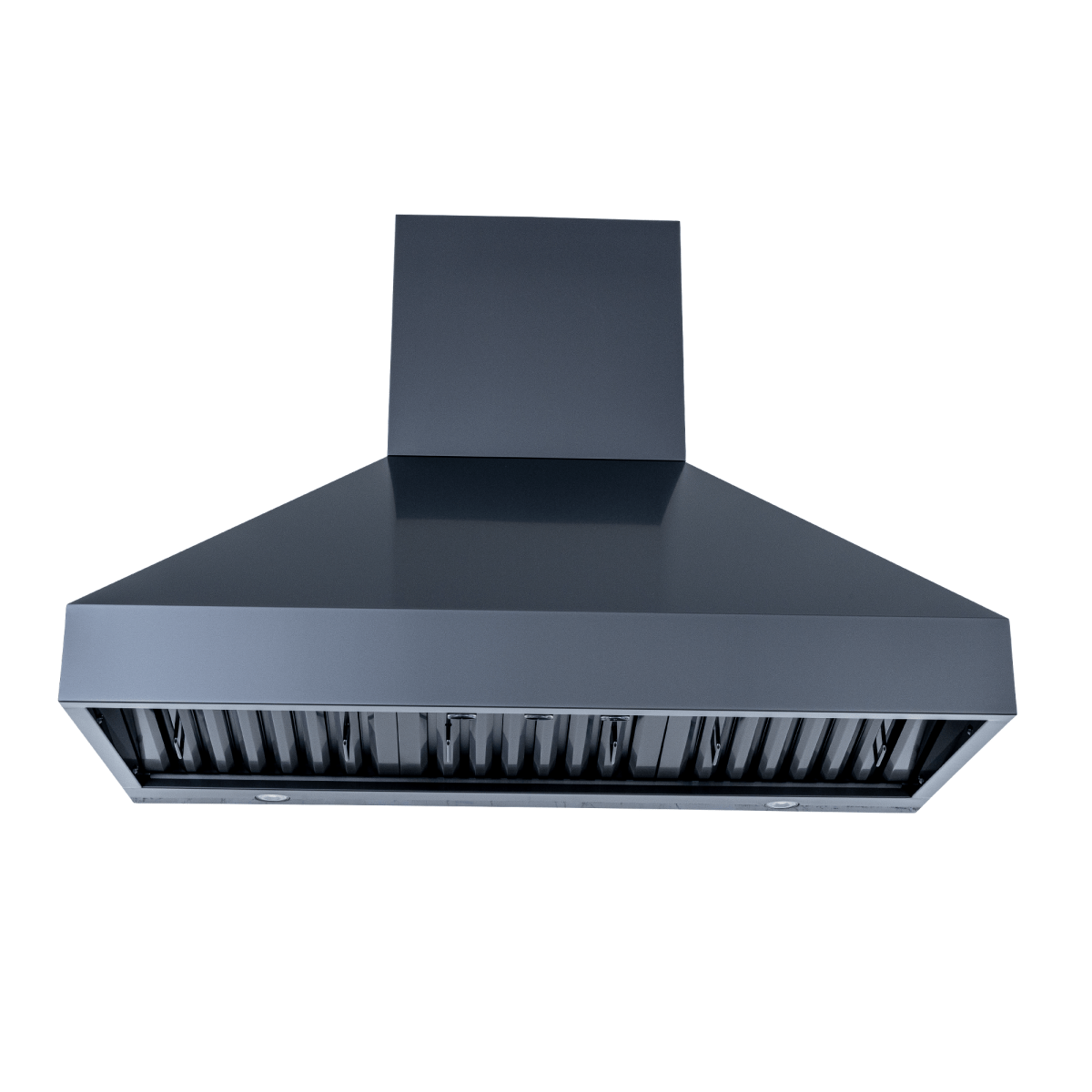 Front view of Proline PLJW 104 range hood in stainless steel, dual 1200 CFM blowers, at ProlineRangeHoods.com.