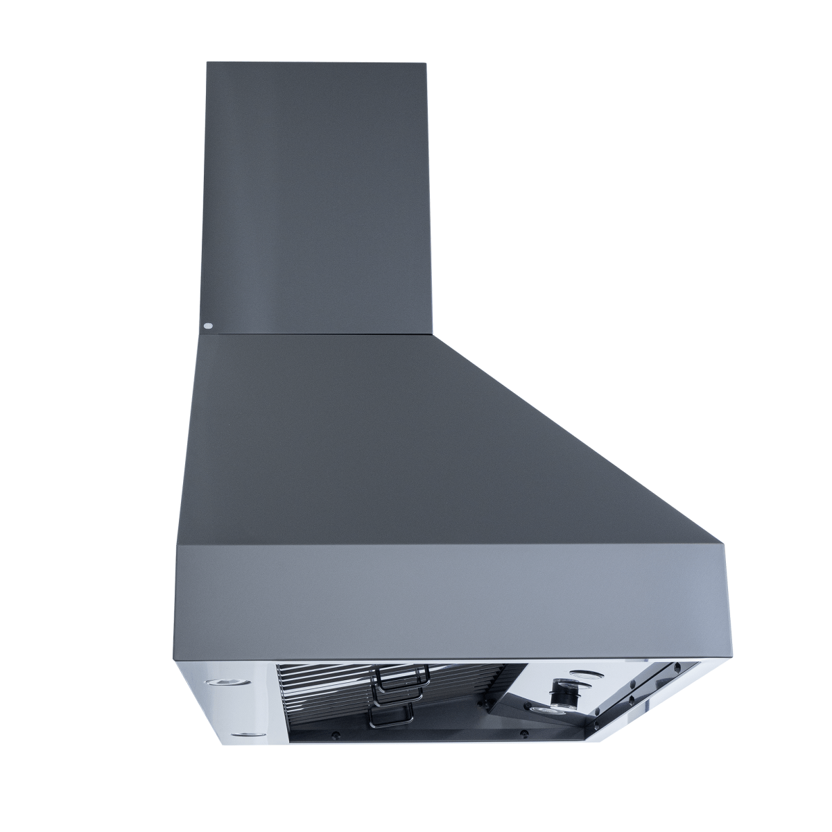 Proline PLJW 104 wall-mounted range hood: stainless steel, dual 1200 CFM blowers, outdoor option. ProlineRangeHoods.com.