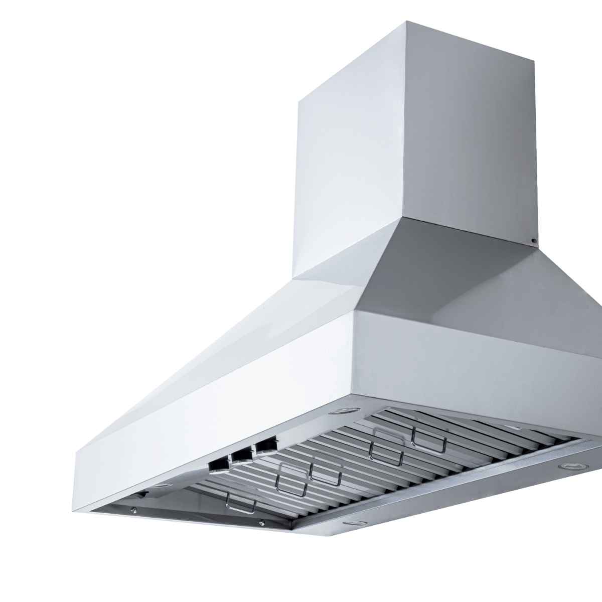 The Proline PLJW 104 stainless steel range hood with 1200 CFM, outdoor finish. ProlineRangeHoods.com. White background.