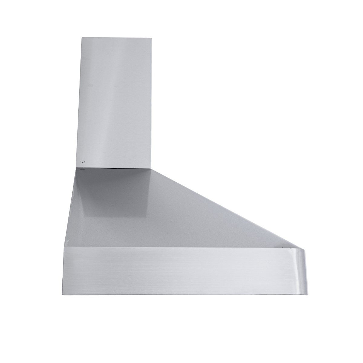 Proline Range Hoods PLJW 130, wall-mounted in stainless steel, front view. ProlineRangeHoods.com.