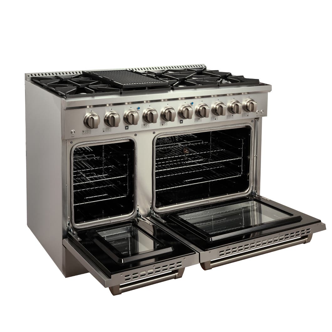 Proline Range Hoods Ranges in Kitchen Appliances Proline PLSR 48GG 48" All-Gas Freestanding Range | 8-Burner + Dual Ovens + Griddle | Stainless Steel
