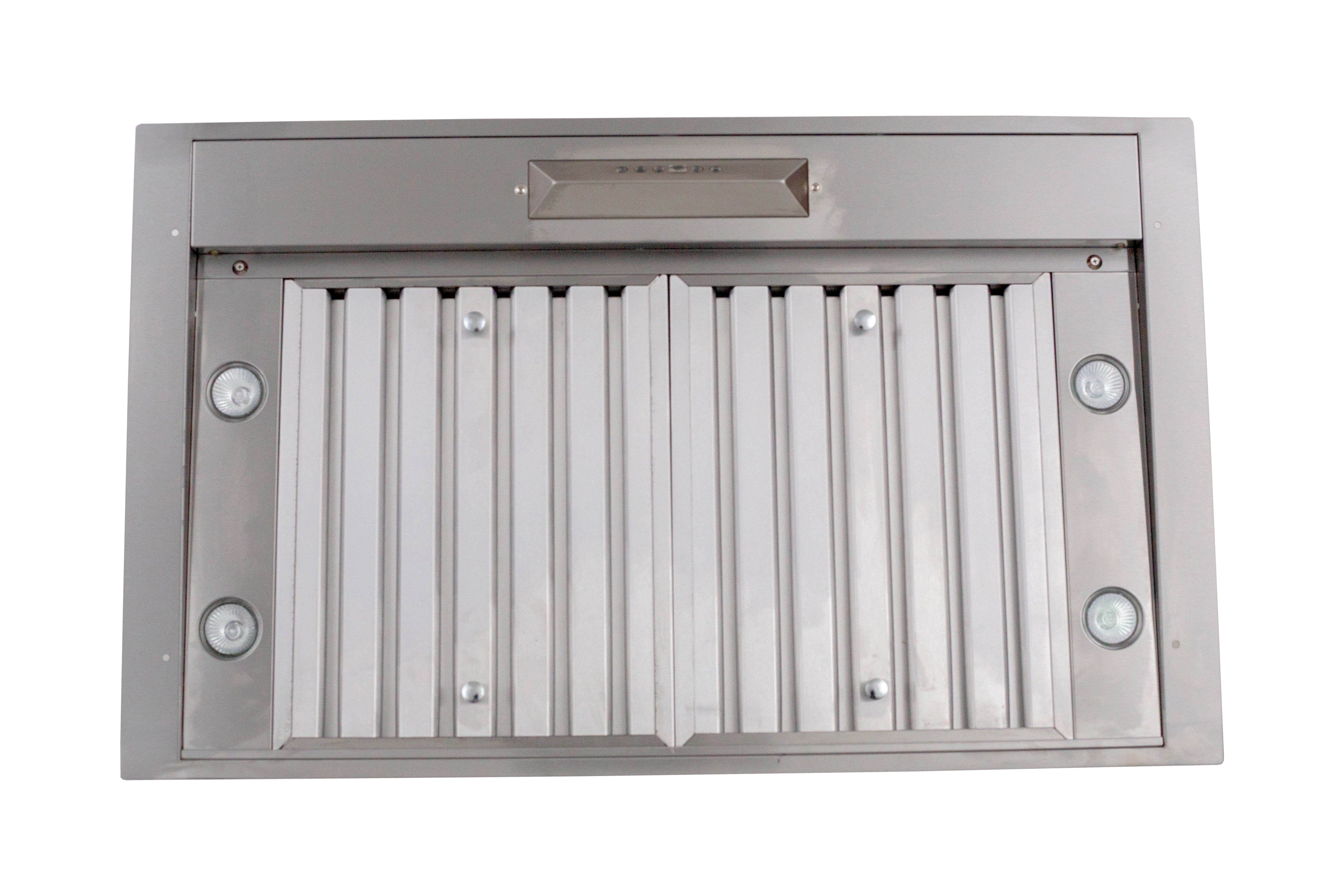 Proline Range Hoods Home & Garden > Kitchen & Dining > Kitchen Appliances > Range Hoods Range Hood Insert/Liner, 15, 18 or 21 inch Deep Options, Ducted, 600/1200 CFM, Stainless Steel | Proline PLJL Hurricane