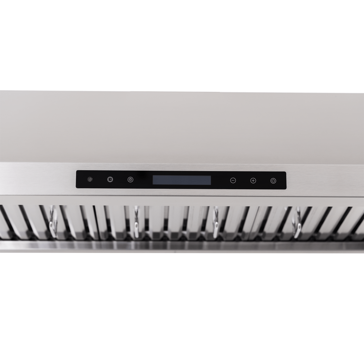 Proline PLFW 115 under-cabinet range hood with stainless finish, digital controls, baffle filters. ProlineRangeHoods.com.
