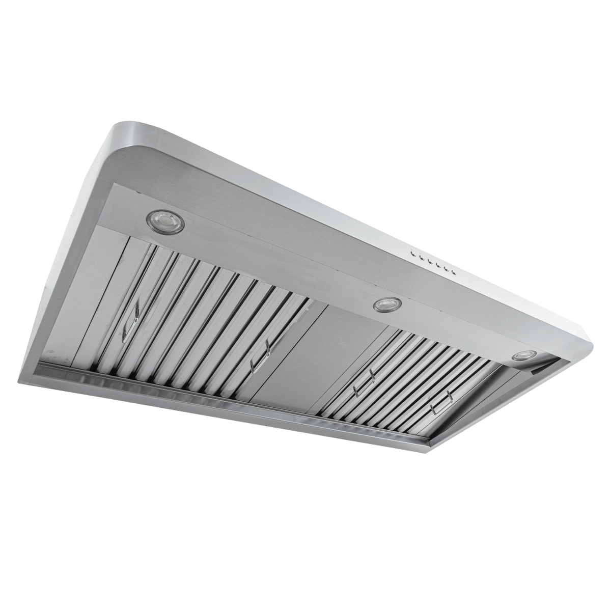 Proline PLJW 121 under-cabinet hood, stainless steel, 900 CFM, ductless option. ProlineRangeHoods.com.