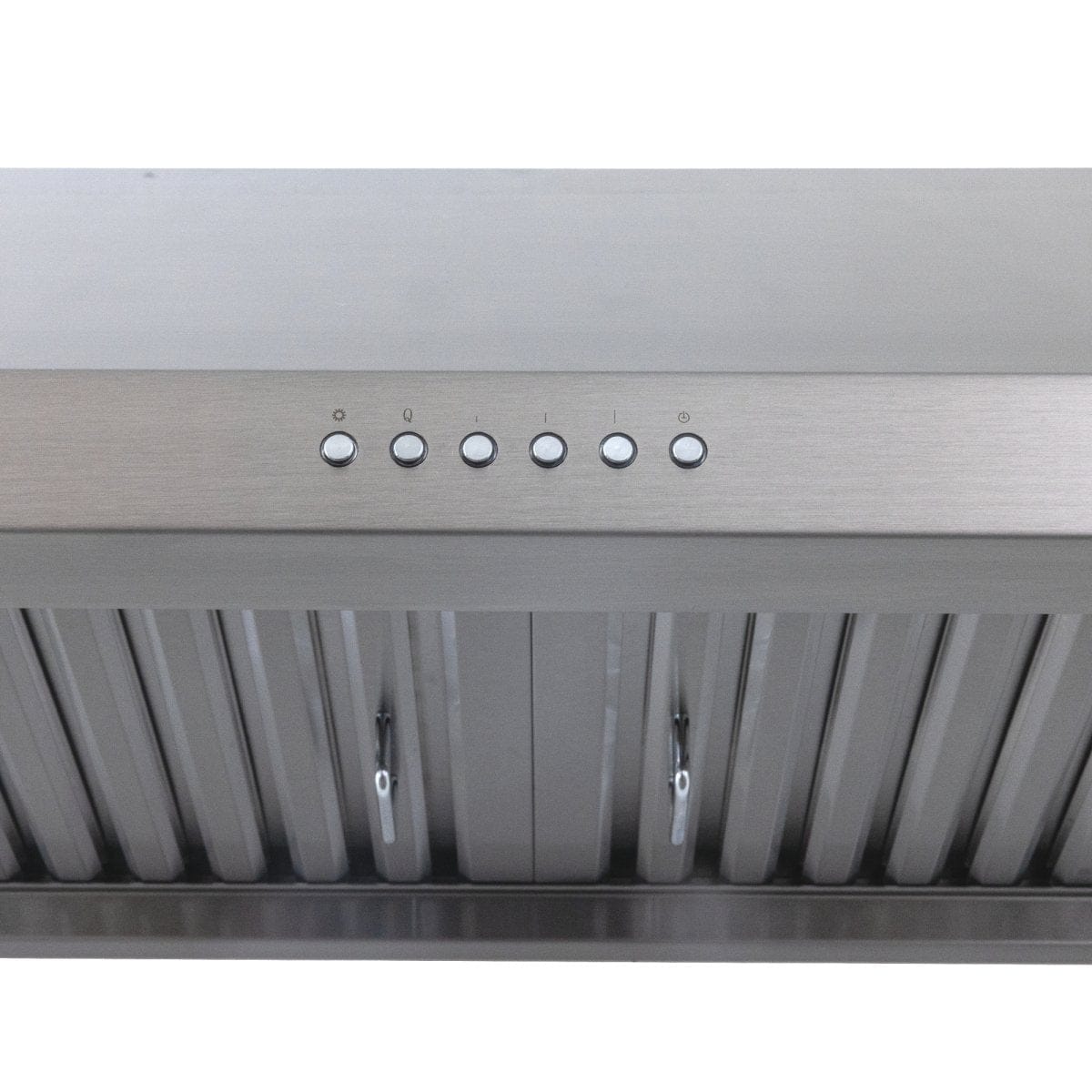 Close-up of Proline PLJW 121 Under-Cabinet Range Hood, stainless steel, 900 CFM. ProlineRangeHoods.com.