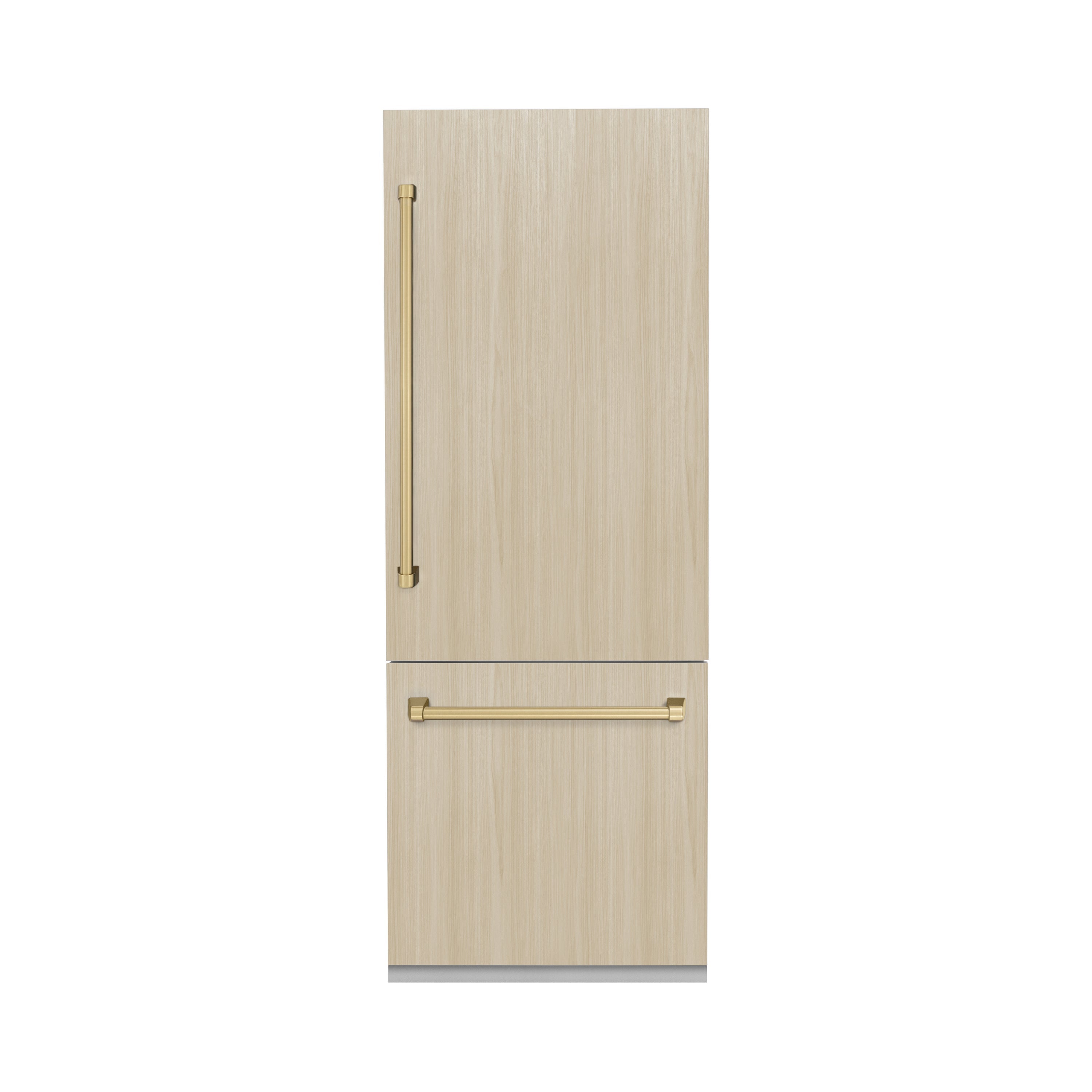 ZLINE Autograph Edition 30 in. 16.1 cu. ft. Panel Ready Built-In Bottom Freezer Refrigerator with Water Dispenser and Ice Maker with Champagne Bronze Accents (RBIVZ-30-CB)