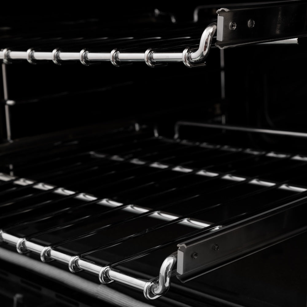 ZLINE Autograph Edition 48 in. 6.0 cu. ft. Legacy Dual Fuel Range with 7 Burner Gas Cooktop and 2 Electric Ovens in Stainless Steel and Champagne Bronze Accents (RAZ-48-CB)