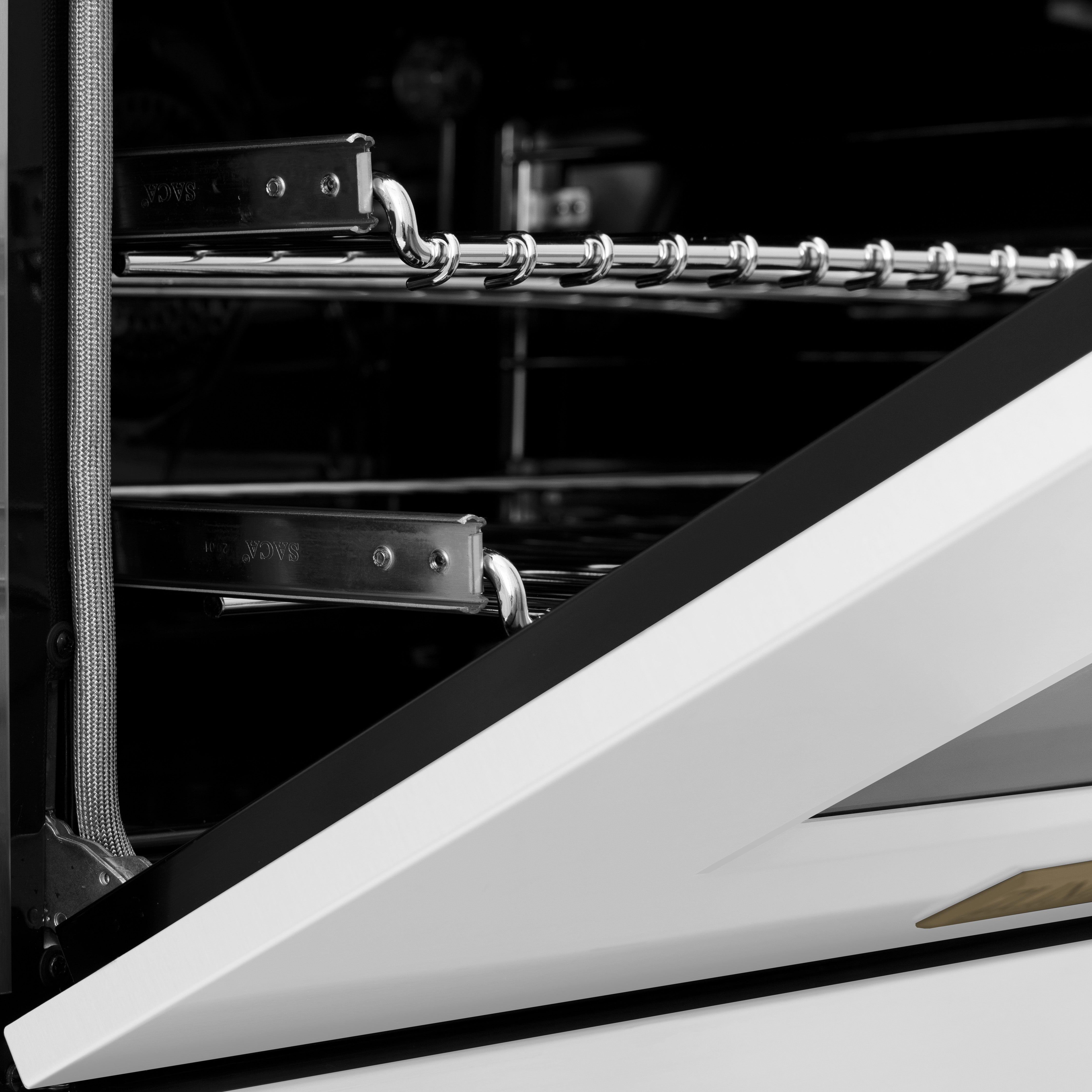 ZLINE Autograph Edition 60 in. 7.4 cu. ft. Legacy Dual Fuel Range with 9 Burner Gas Cooktop and 2 Electric Convection Ovens in Stainless Steel and Champagne Bronze Accents (RAZ-60-CB)