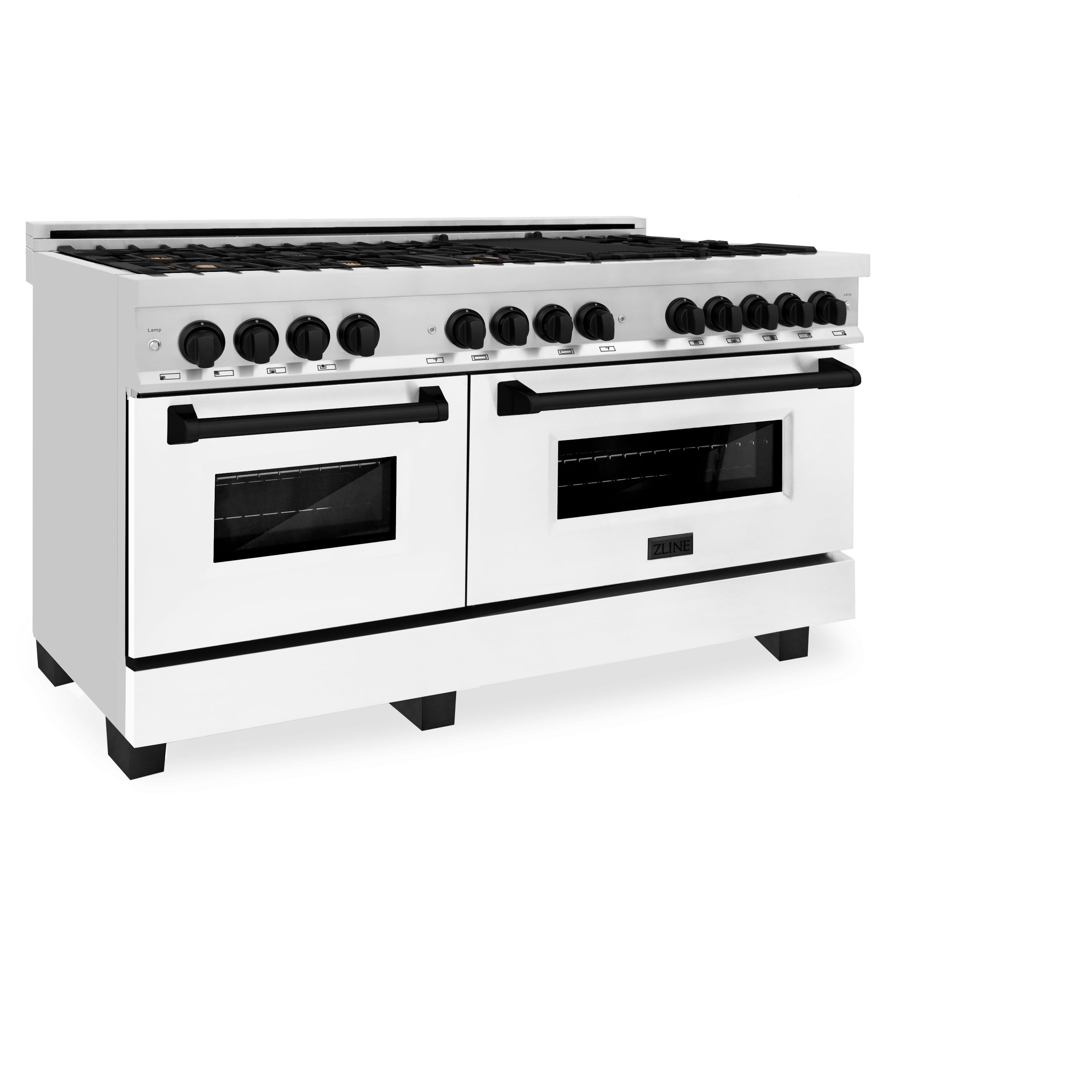 ZLINE Autograph Edition 60 in. 7.4 cu. ft. Legacy Dual Fuel Range with 9 Burner Gas Cooktop and 2 Electric Convection Ovens in Stainless Steel and Champagne Bronze Accents (RAZ-60-CB)