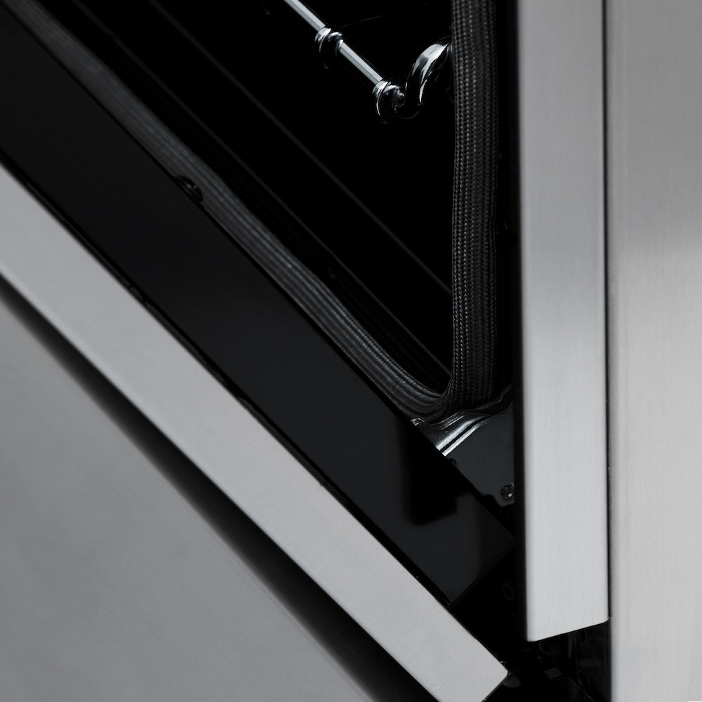 ZLINE Autograph Edition 24 in. 2.8 cu. ft. Legacy Dual Fuel Range with 4 Burner Gas Cooktop and Electric Convection Oven in Stainless Steel and Champagne Bronze Accents (RAZ-24-CB)