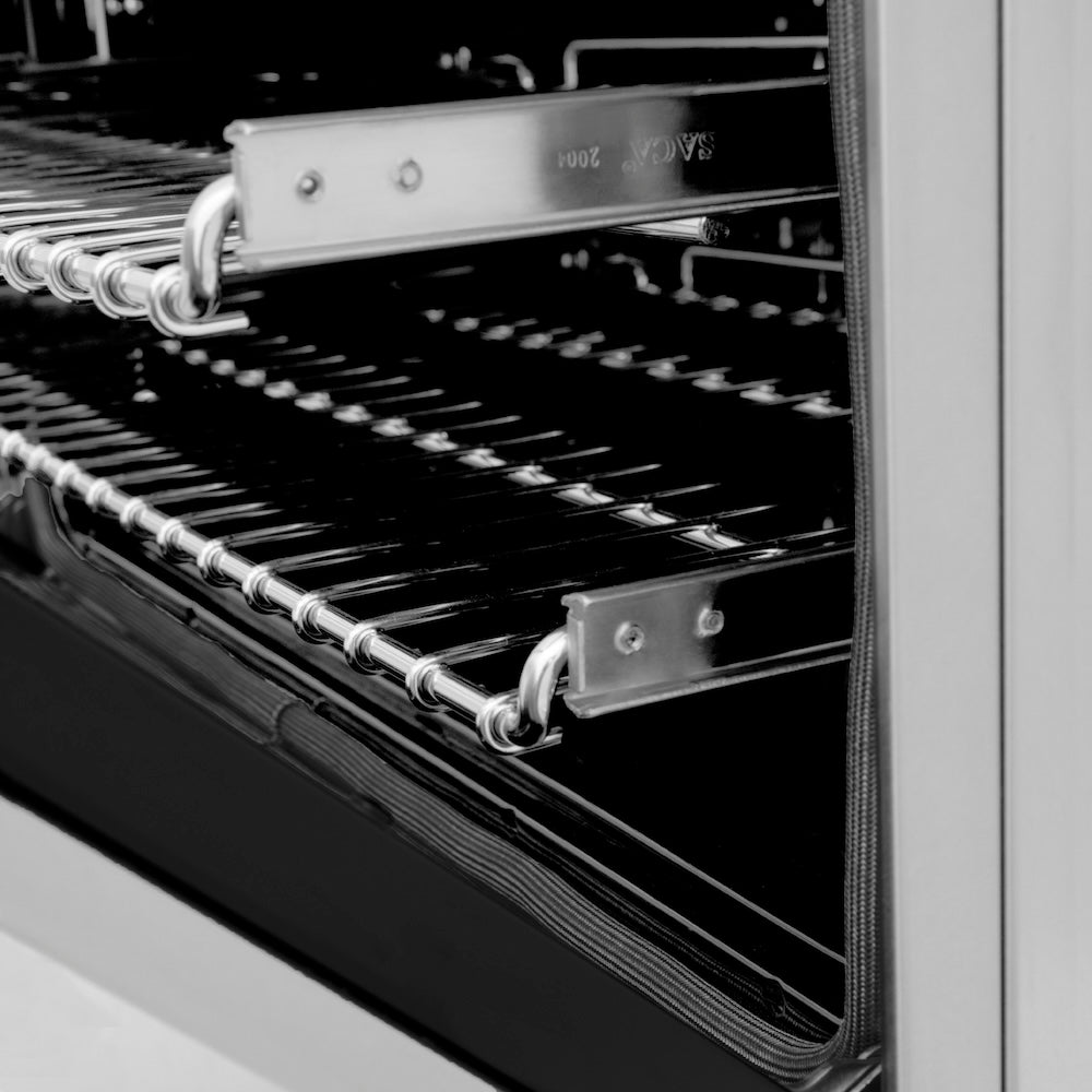 ZLINE Autograph Edition 48 in. 6.0 cu. ft. Legacy Dual Fuel Range with 7 Burner Gas Cooktop and 2 Electric Ovens in Stainless Steel and Champagne Bronze Accents (RAZ-48-CB)