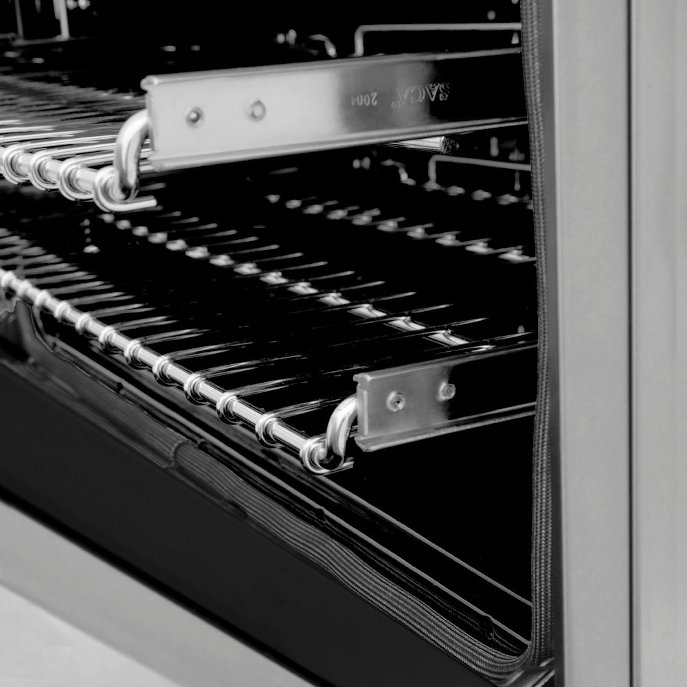 ZLINE Autograph Edition 48 in. 6.0 cu. ft. Legacy Dual Fuel Range with 7 Burner Gas Cooktop and 2 Electric Ovens in Stainless Steel and Champagne Bronze Accents (RAZ-48-CB)