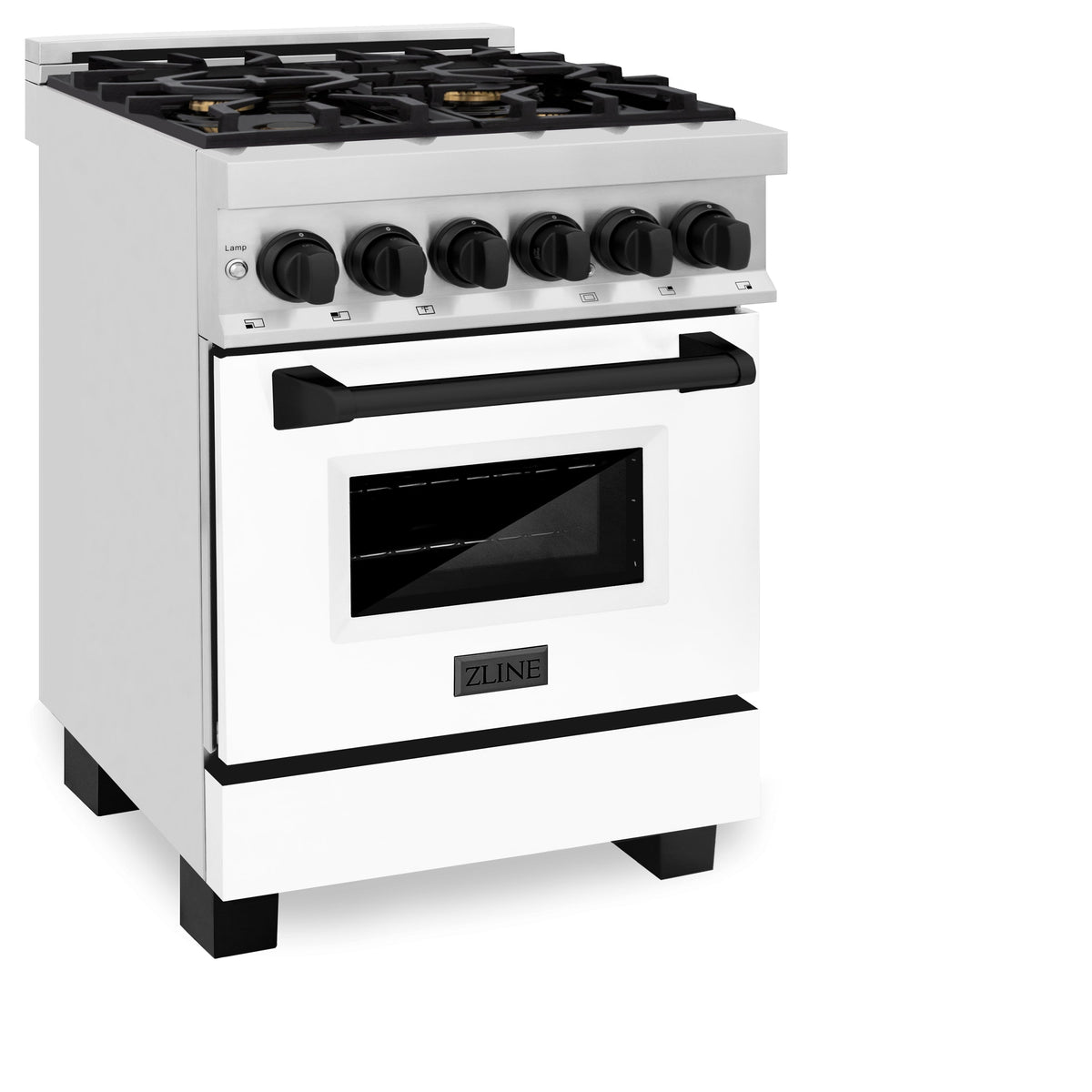 ZLINE Autograph Edition 24 in. 2.8 cu. ft. Legacy Dual Fuel Range with 4 Burner Gas Cooktop and Electric Convection Oven in Stainless Steel and Champagne Bronze Accents (RAZ-24-CB)