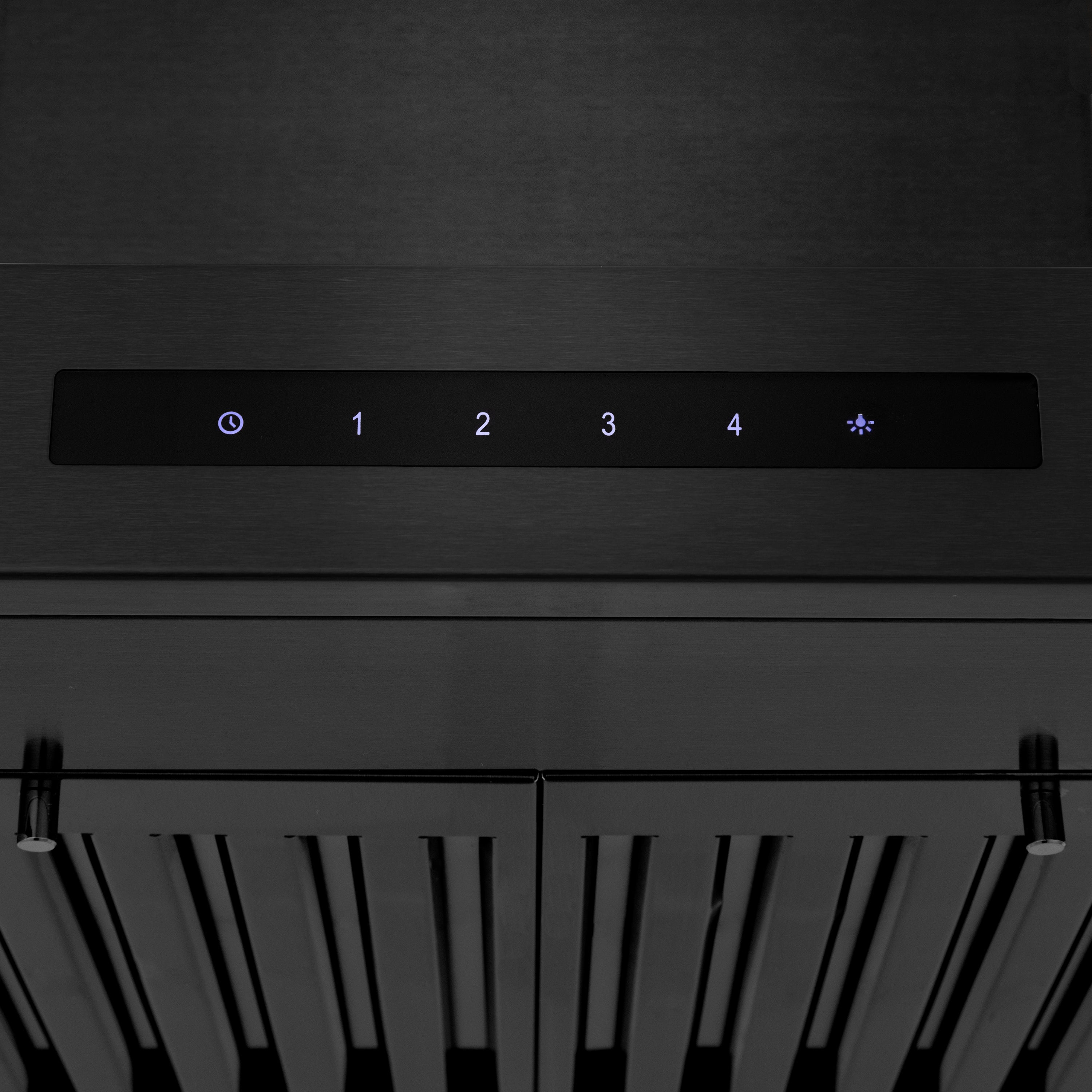 24" ZLINE CrownSoundâ¢Ducted Vent Wall Mount Range Hood in Black Stainless Steel with Built-in Bluetooth Speakers (BSKENCRN-BT-24)