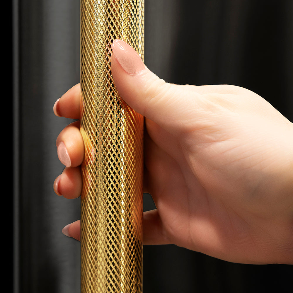 ZLINE Autograph Edition 36 in. 22.5 cu. ft. Counter-Depth French Door Refrigerator with Ice Maker in Fingerprint-Resistant Black Stainless Steel and Polished Gold Helix Handles (RFMZ-36-BS-KG)