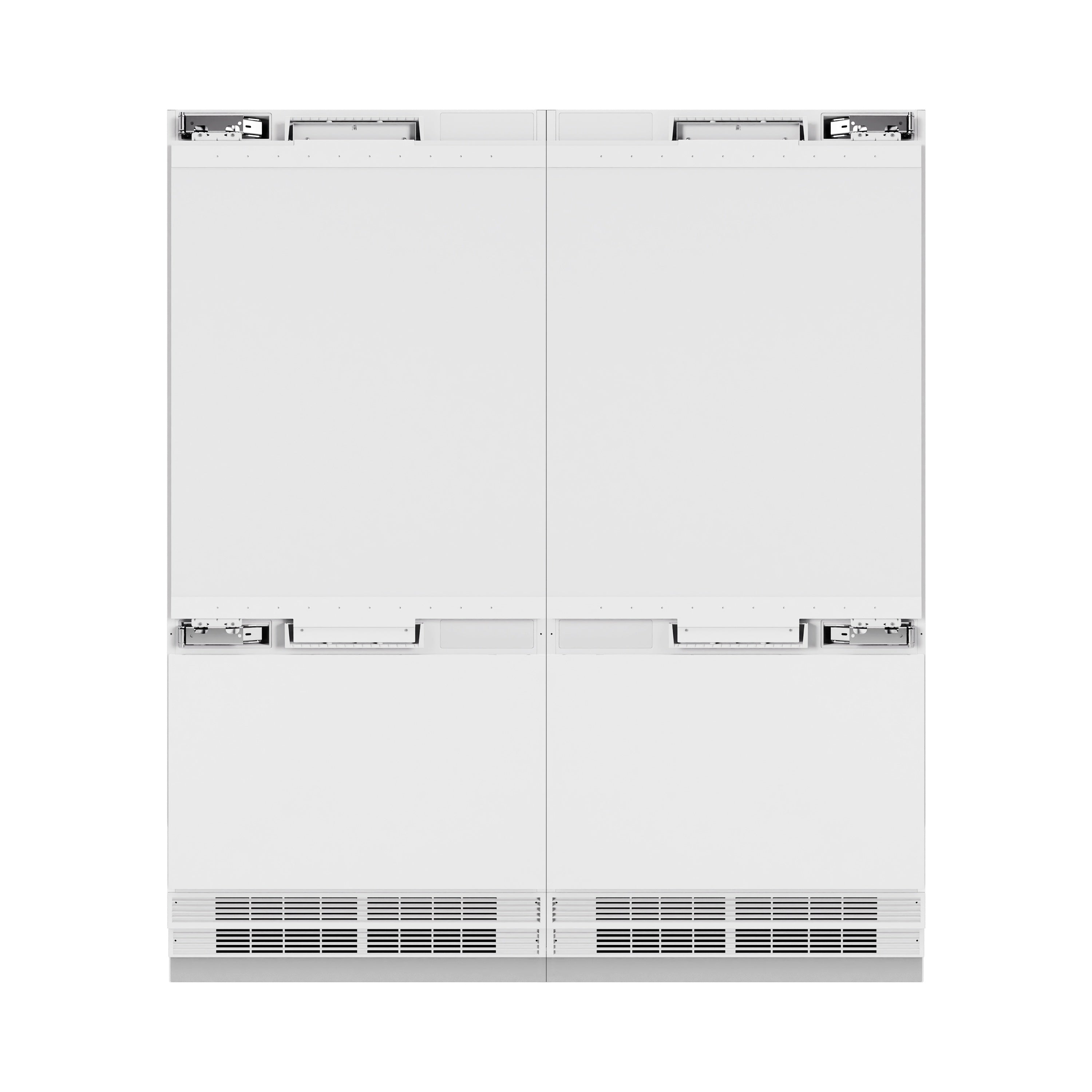 ZLINE Autograph Edition 72 in. 39.6 cu. ft. Panel Ready French Door Built-In Bottom Freezer Refrigerator with Water Dispensers and Ice Makers and Matte Black Accents (RBITZ-72-MB)