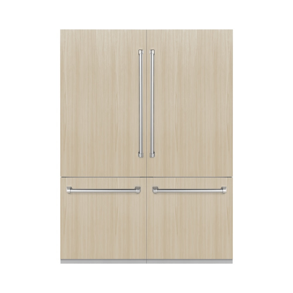 ZLINE 60 in. 32.2 cu. ft. Panel Ready French Door Built-In Bottom Freezer Refrigerator with Water Dispensers and Ice Makers (RBIV-60)