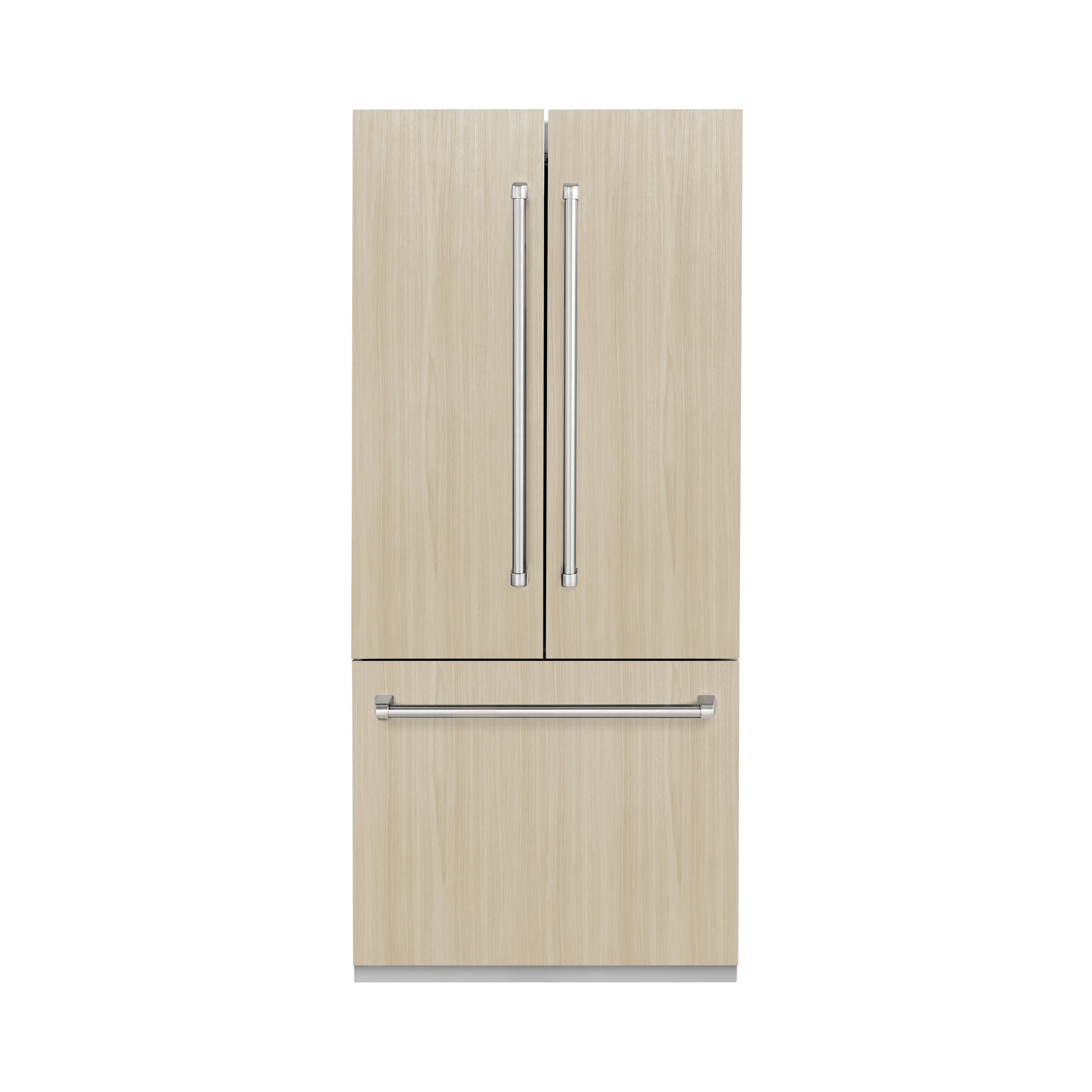 ZLINE 36 in. 19.6 cu. ft. Panel Ready French Door Built-In Bottom Freezer Refrigerator with Water Dispenser and Ice Maker with Stainless Steel Interior (SRBIV-36)