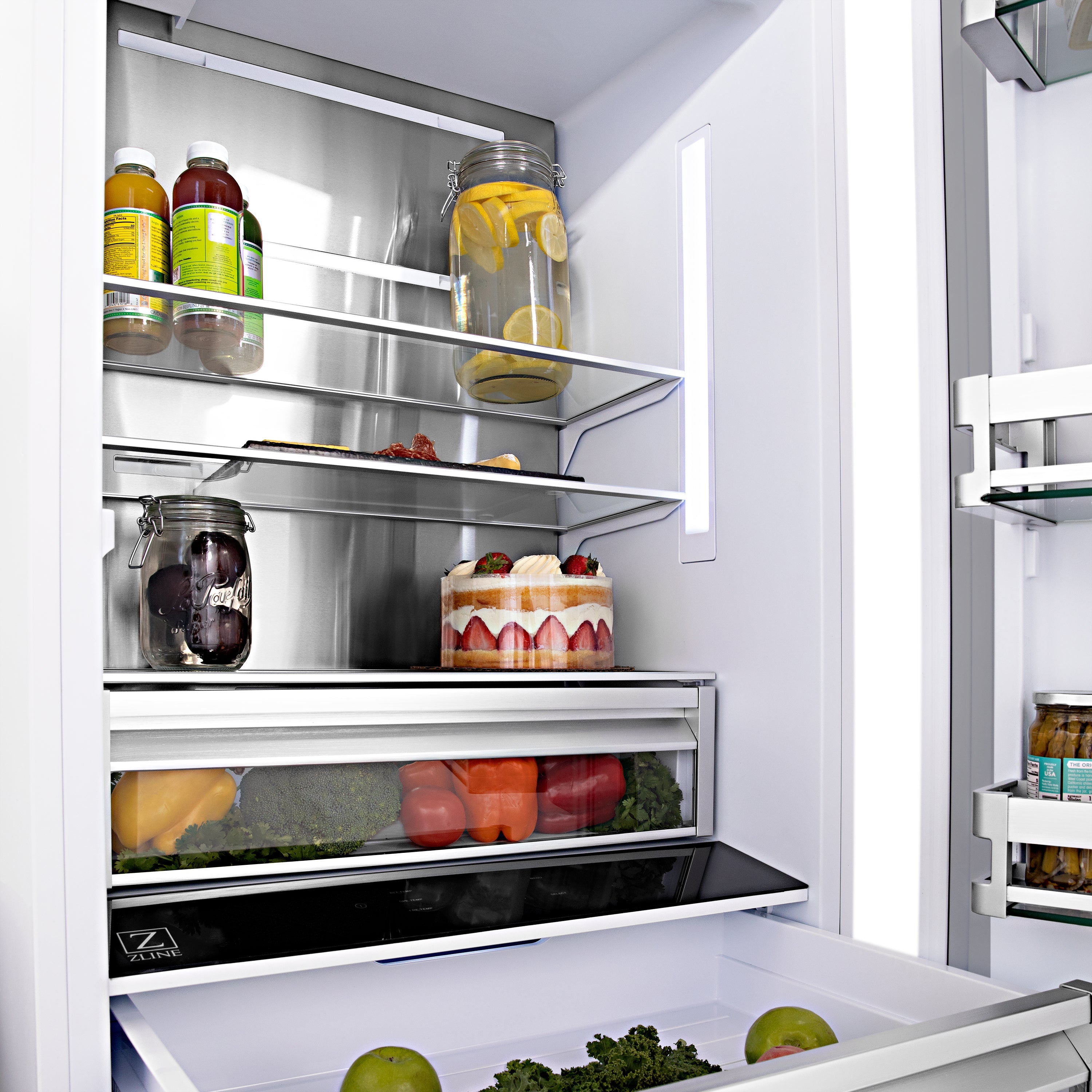 ZLINE Autograph Edition 36 in. 19.6 cu. ft. Panel Ready French Door Built-In Bottom Freezer Refrigerator with Water Dispenser and Ice Maker with Matte Black Accents (RBIVZ-36-MB)