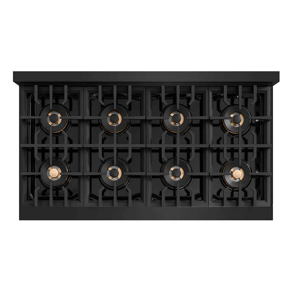 ZLINE 48 in. Classic Gas Rangetop with 8 Burner DuoPro™ Cooktop in Black Stainless Steel (PCRTB-48)