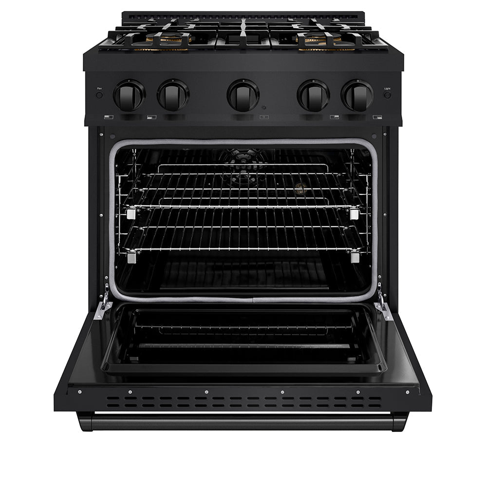 ZLINE 30 in. 4.2 cu. ft. Classic Dual Fuel Range with 4 Burner DuoPro™ Cooktop and Electric Convection Oven in Satin Stainless Steel (PCDRS-30)