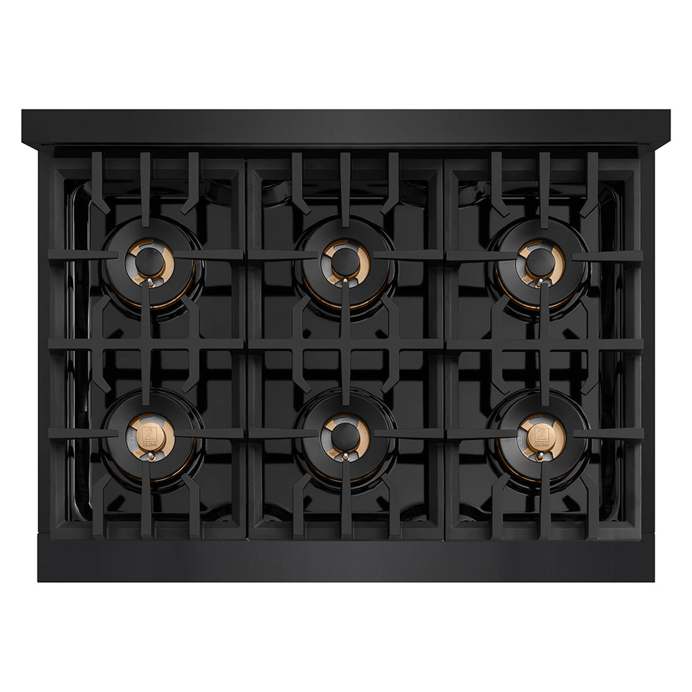 ZLINE 36 in. 5.2 cu. ft. Classic Dual Fuel Range with 6 Burner DuoPro™ Cooktop and Electric Convection Oven in Satin Stainless Steel (PCDRS-36)