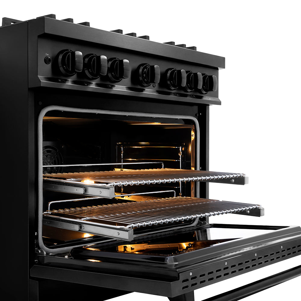 ZLINE 36 in. 5.2 cu. ft. Classic Dual Fuel Range with 6 Burner DuoPro™ Cooktop and Electric Convection Oven in Satin Stainless Steel (PCDRS-36)