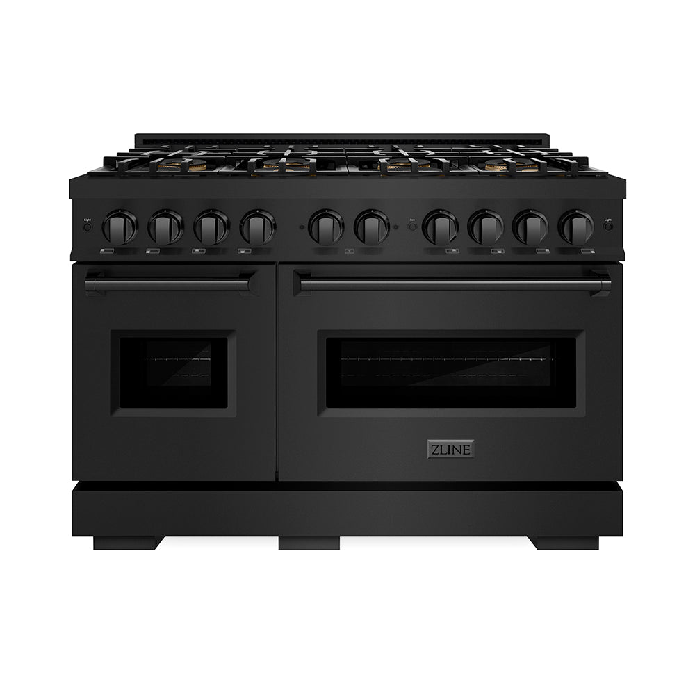 ZLINE 48 in. 6.7 cu. ft. Classic Dual Fuel Range with 8 Burner DuoPro™ Cooktop and Dual Ovens in Satin Stainless Steel with White Matte Doors (PCDRS-WM-48)