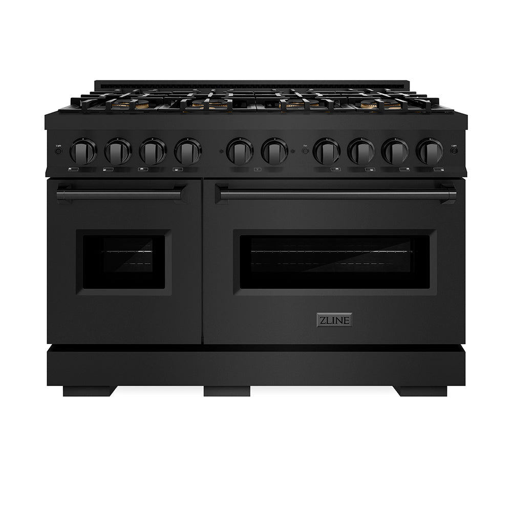 ZLINE 48 in. 6.7 cu. ft. Classic Dual Fuel Range with 8 Burner DuoPro™ Cooktop and Dual Ovens in Satin Stainless Steel with White Matte Doors (PCDRS-WM-48)