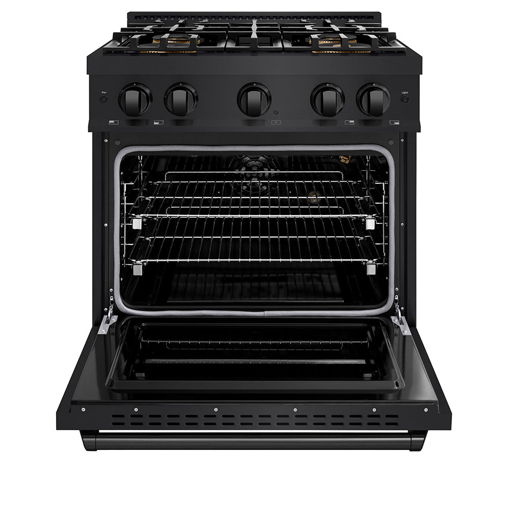ZLINE 30 in. 4.2 cu. ft. Classic Gas Range with 4 Burner DuoPro™ Cooktop and Convection Gas Oven in Satin Stainless Steel (PCGRS-30)