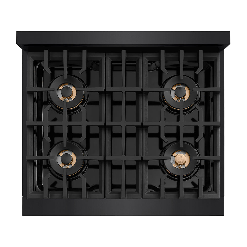ZLINE 30 in. 4.2 cu. ft. Classic Gas Range with 4 Burner DuoPro™ Cooktop and Convection Gas Oven in Satin Stainless Steel (PCGRS-30)