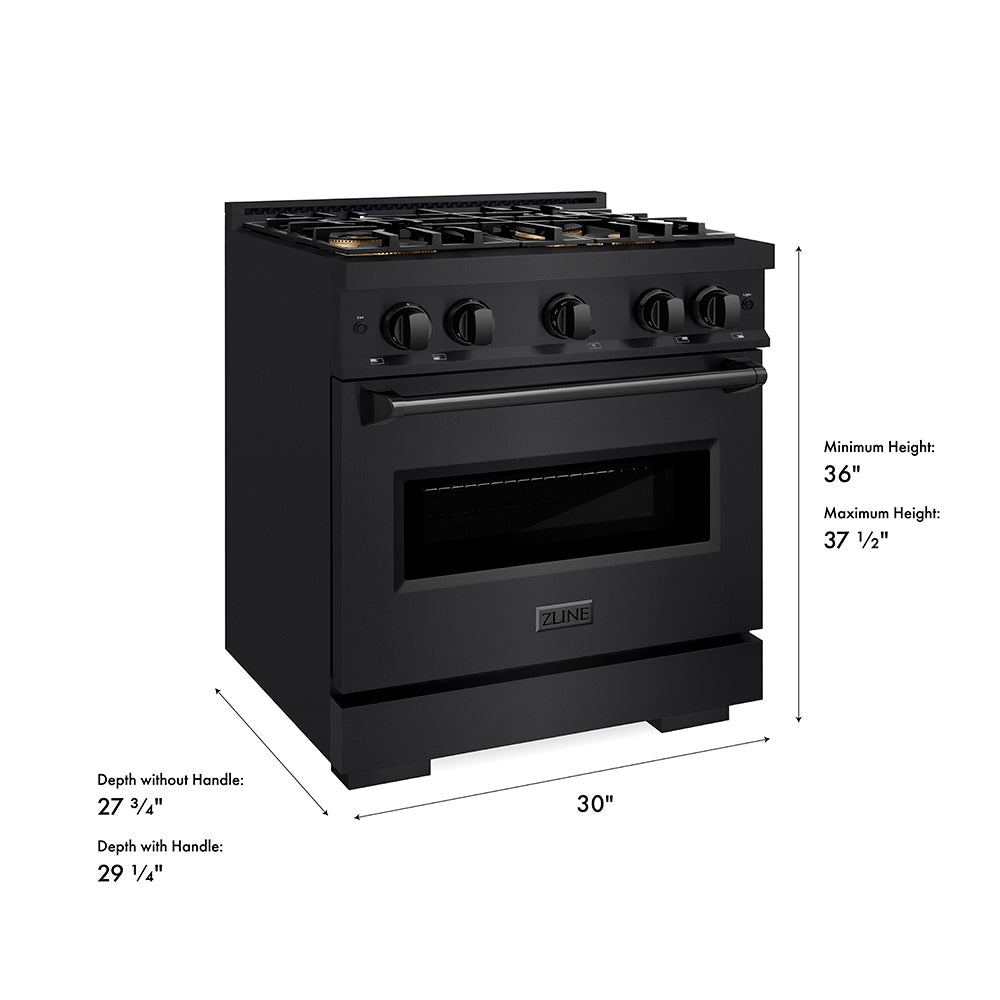 ZLINE 30 in. 4.2 cu. ft. Classic Gas Range with 4 Burner DuoPro™ Cooktop and Convection Gas Oven in Satin Stainless Steel (PCGRS-30)