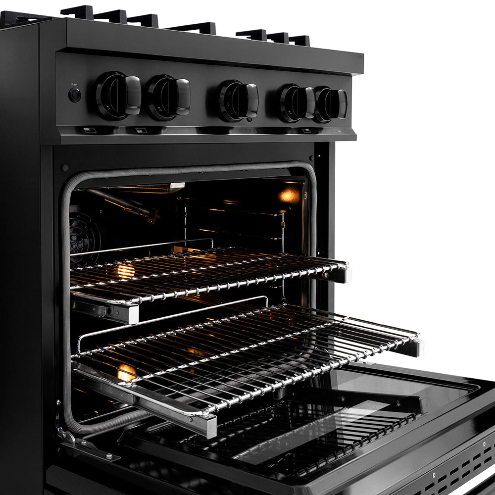ZLINE 30 in. 4.2 cu. ft. Classic Gas Range with 4 Burner DuoPro™ Cooktop and Convection Gas Oven in Satin Stainless Steel (PCGRS-30)